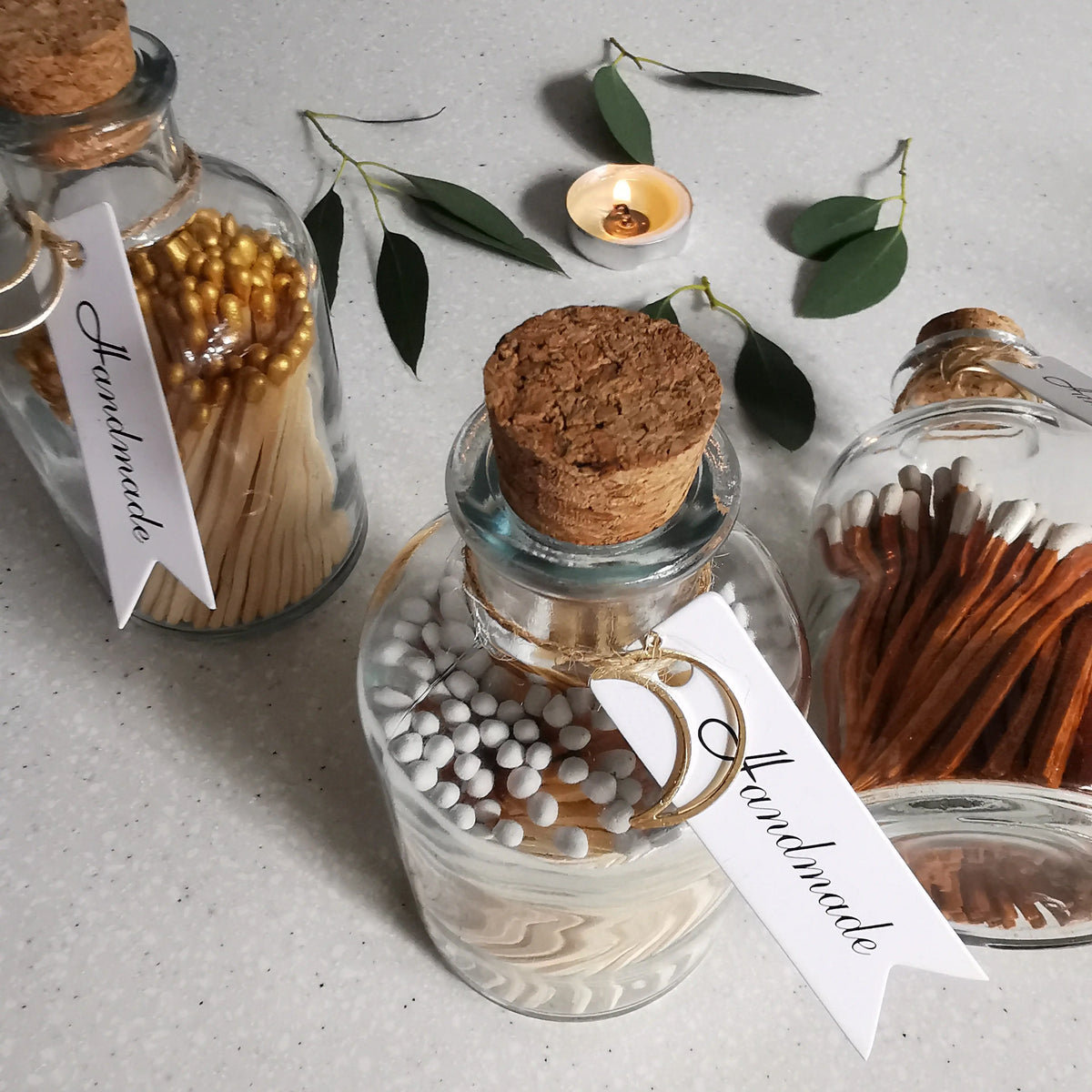 Fancy Matches – 100 Long Matches in a Glass Jar   Handcrafted Sustainable Living  Almasea
