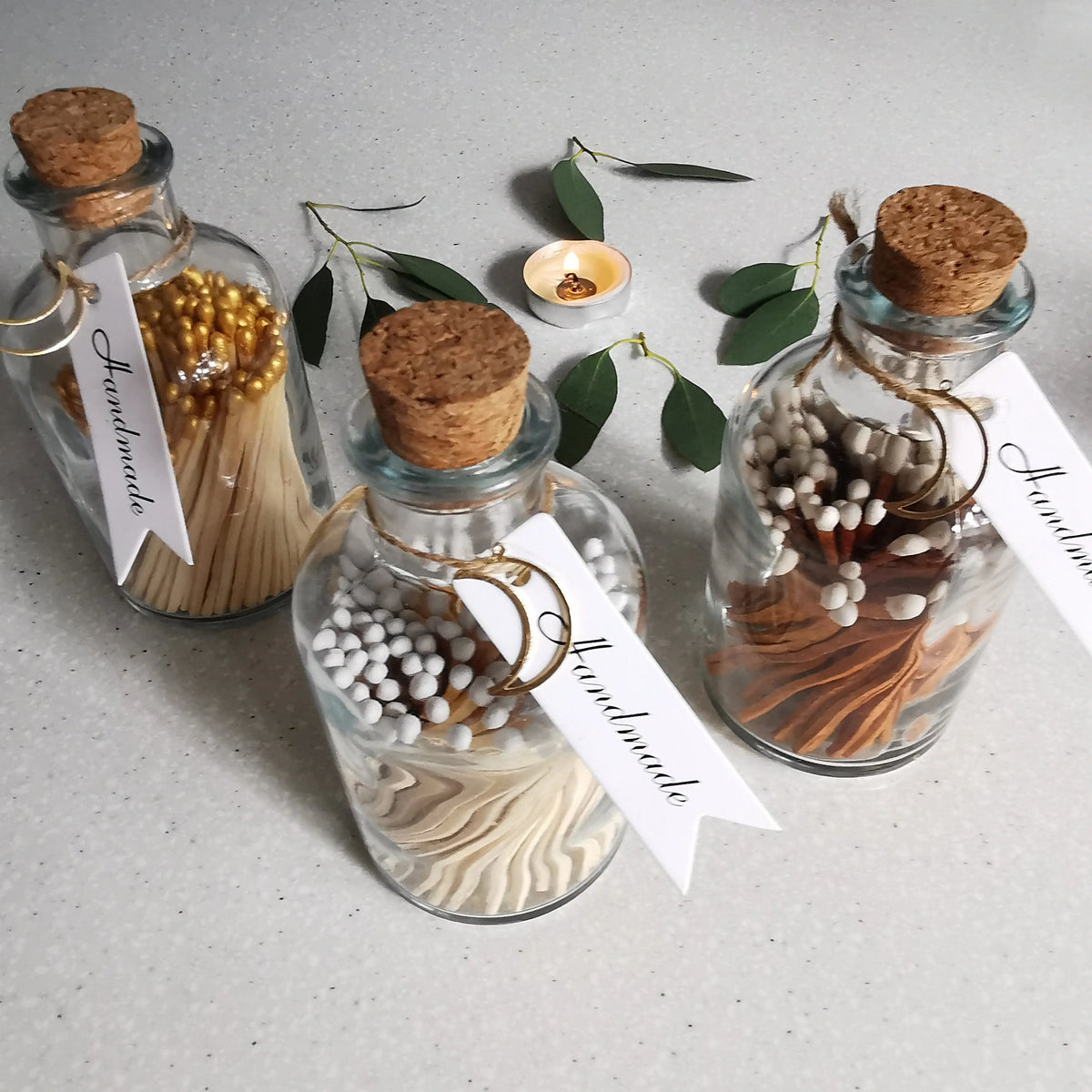 Fancy Matches – 100 Long Matches in a Glass Jar   Handcrafted Sustainable Living  Almasea