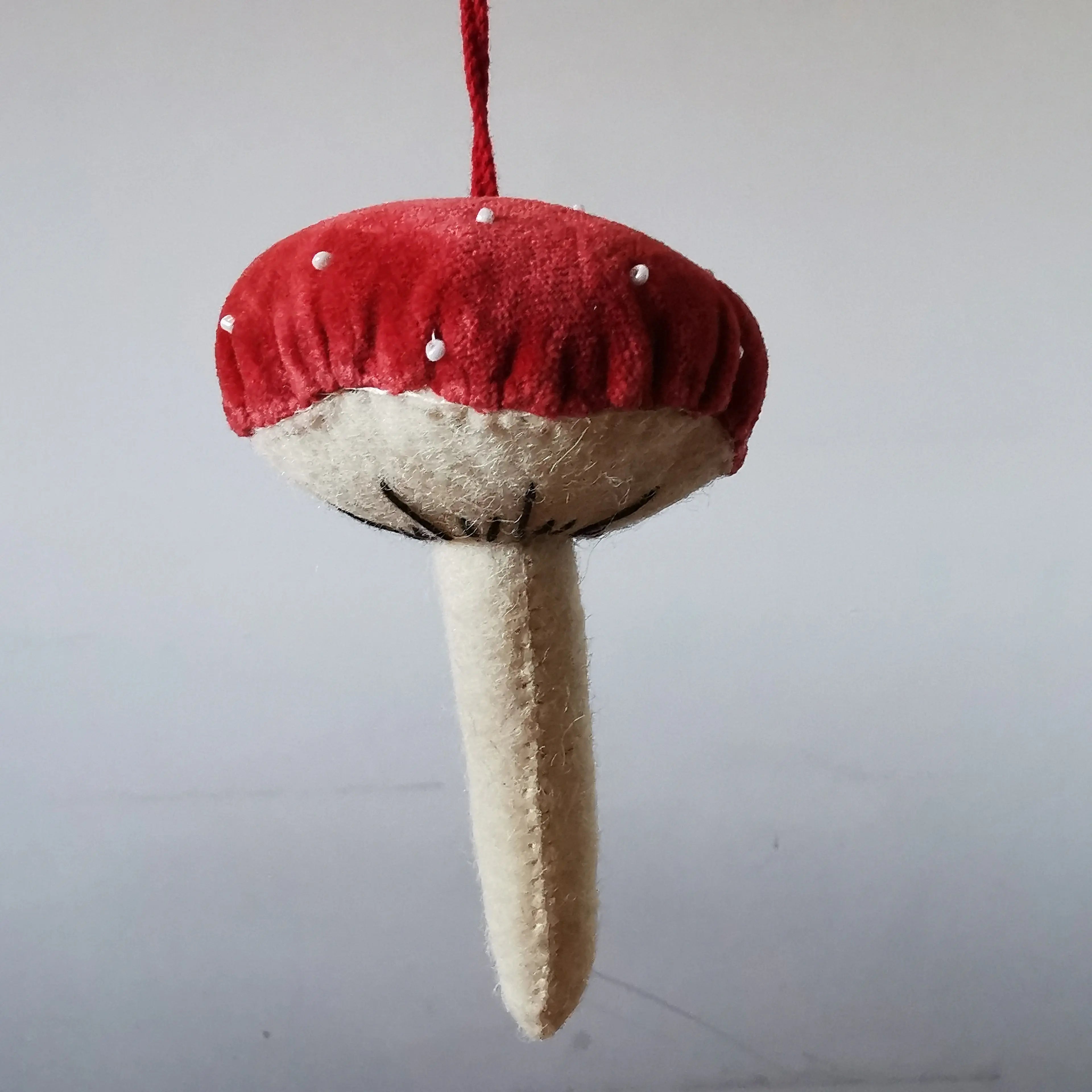 Red Velvet Mushrooms Hanging Decorations Almasea
