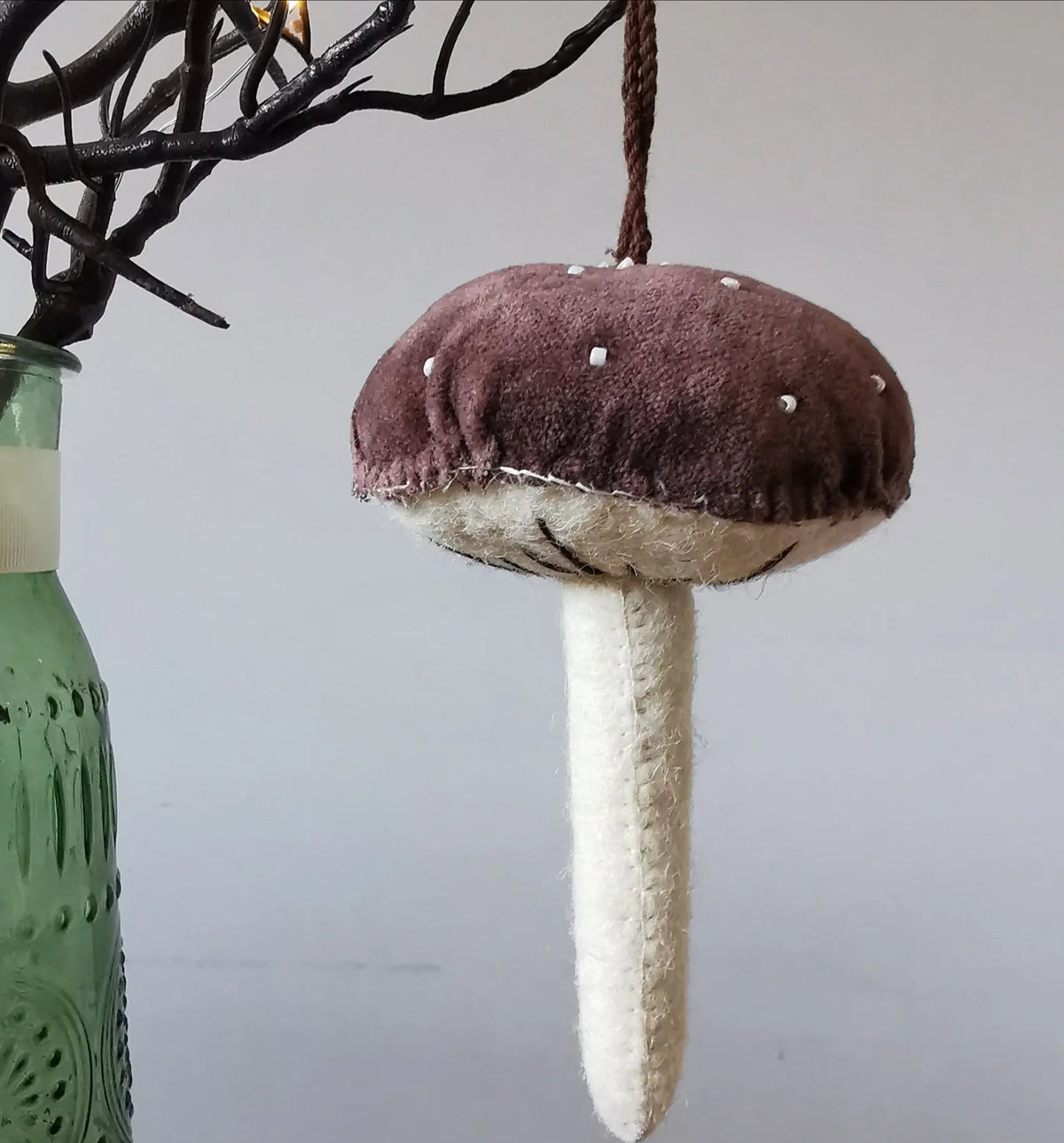 Fiona Walker England Mushroom – Pastel Velvet Hanging Ornament   Handcrafted Sustainable Living  Almasea