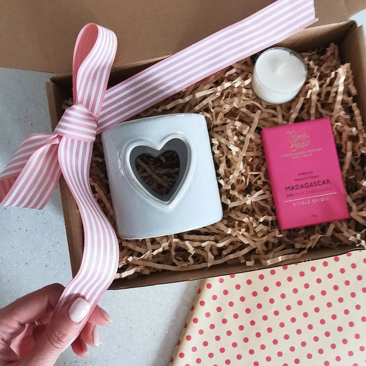 Reactive Glaze Heart Tea Light Holder – Festive Gift Set   Handcrafted Sustainable Living  Almasea