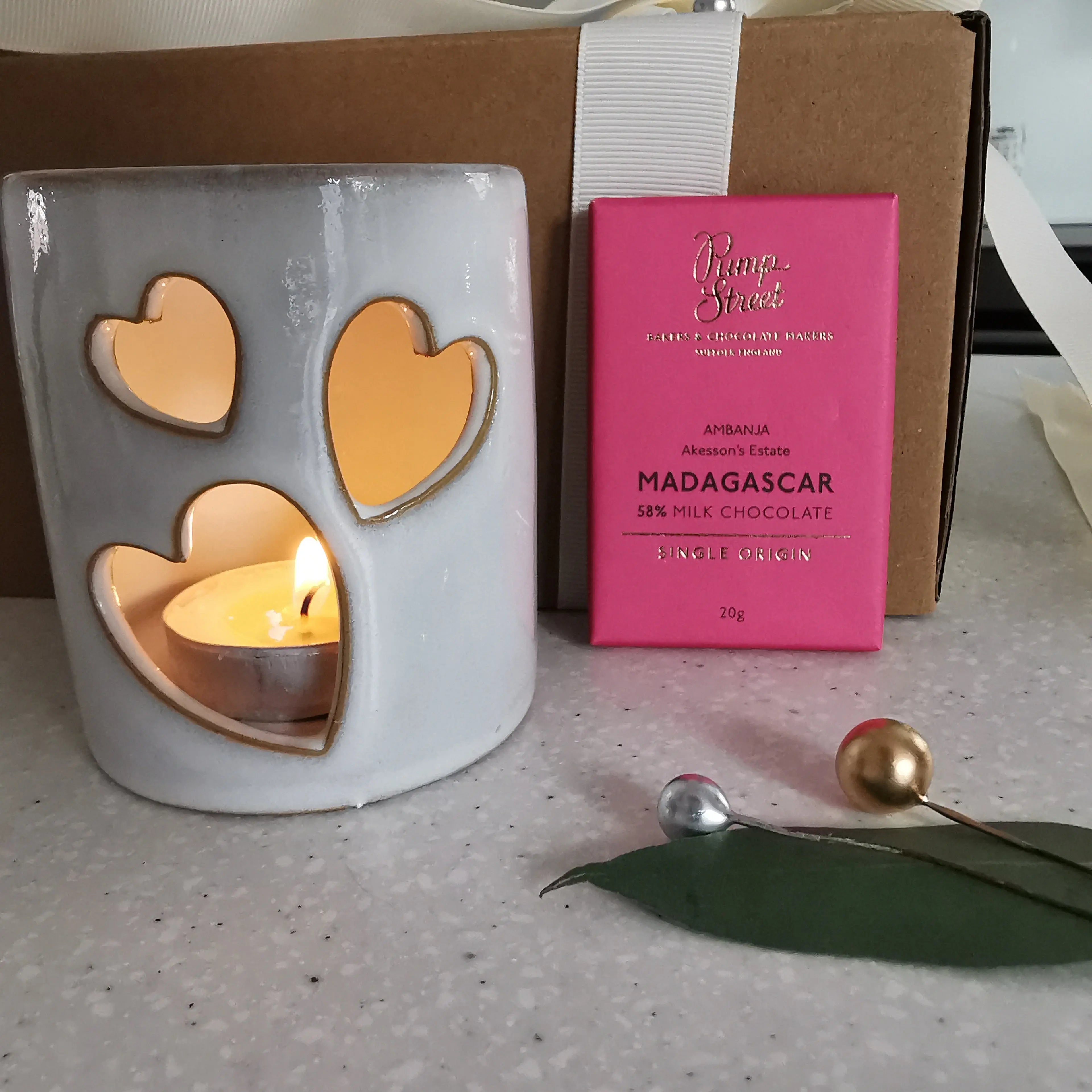 Heart Cut Out T light holder gift box Almasea