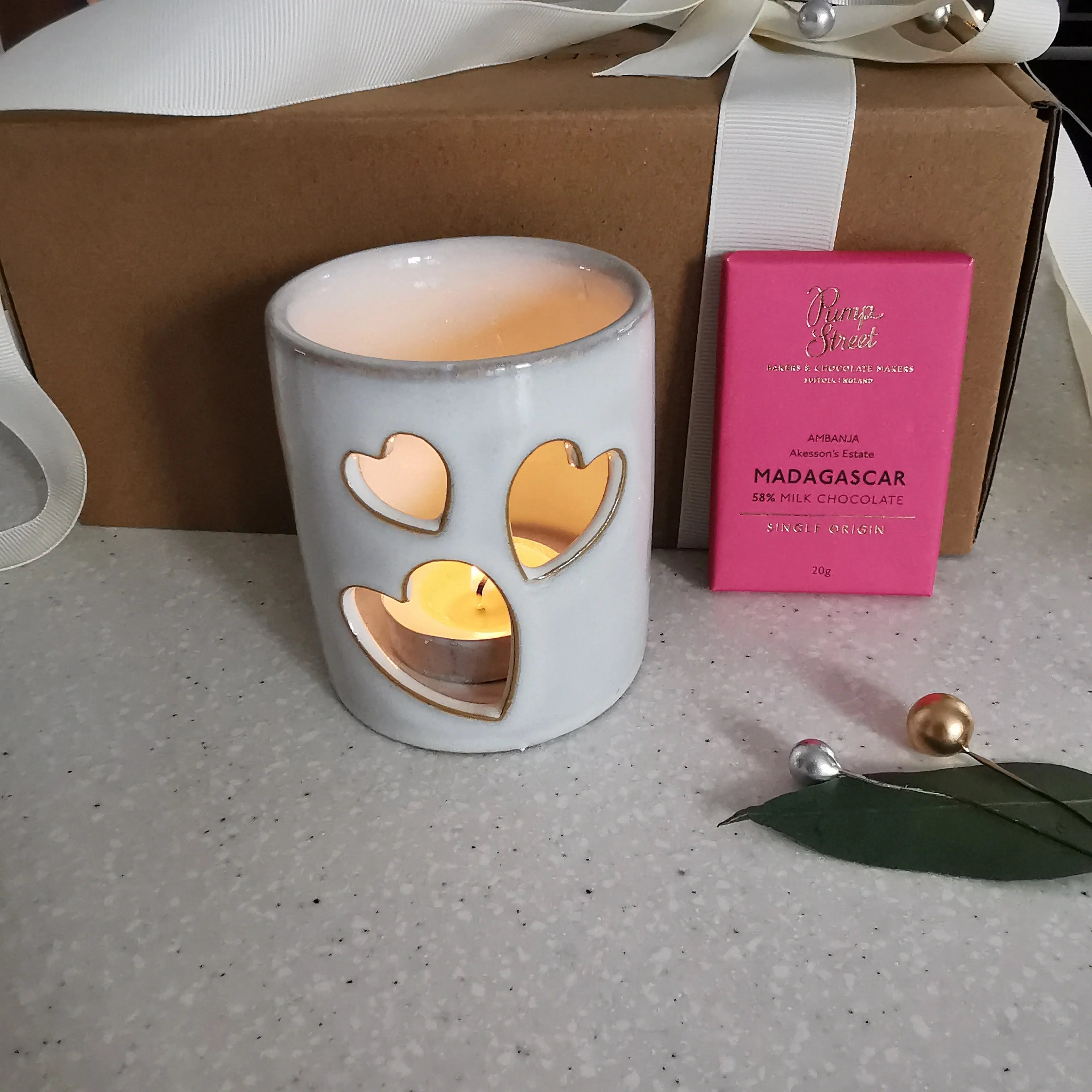 Heart Cut Out T light holder gift box Almasea