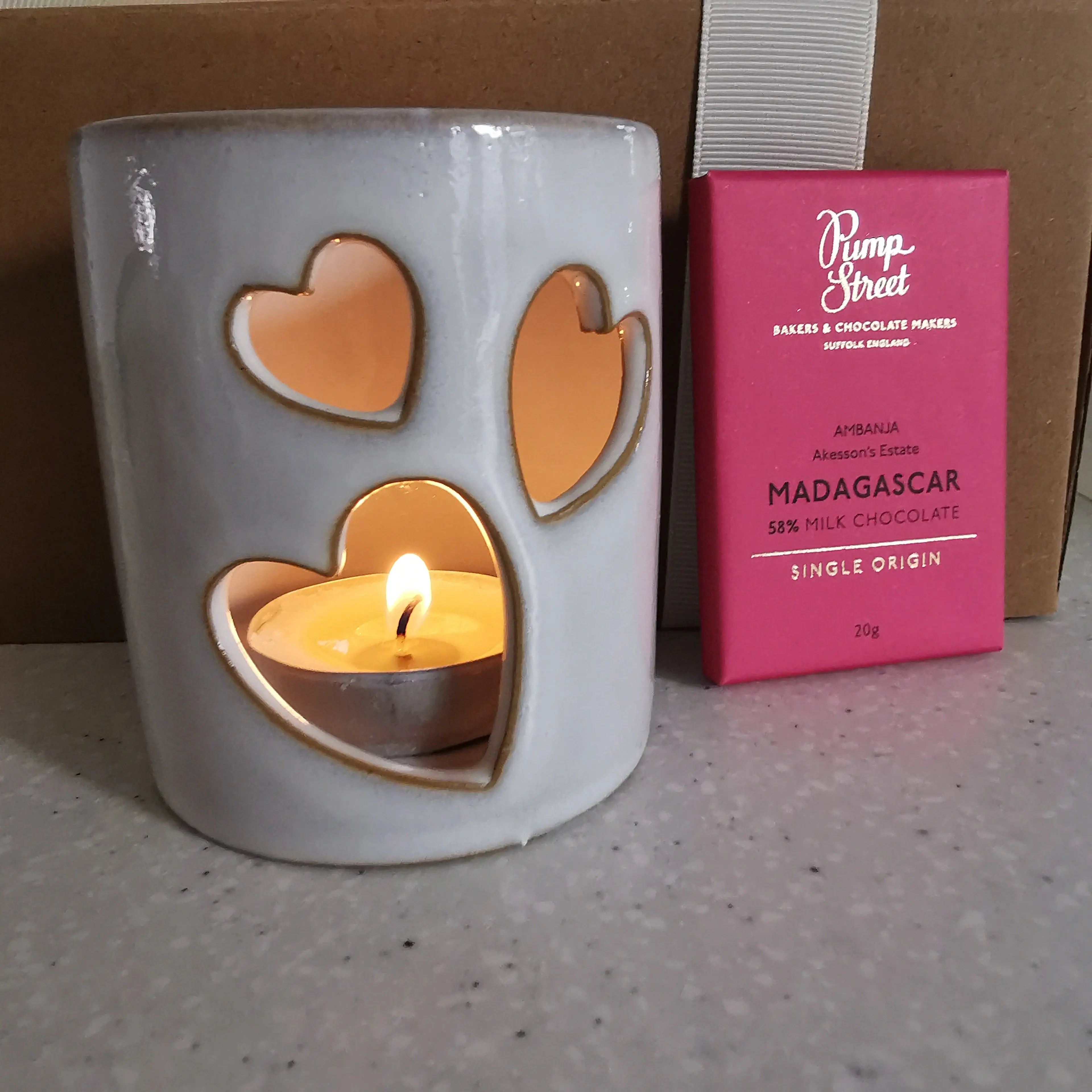 Heart Cut Out T light holder gift box Almasea