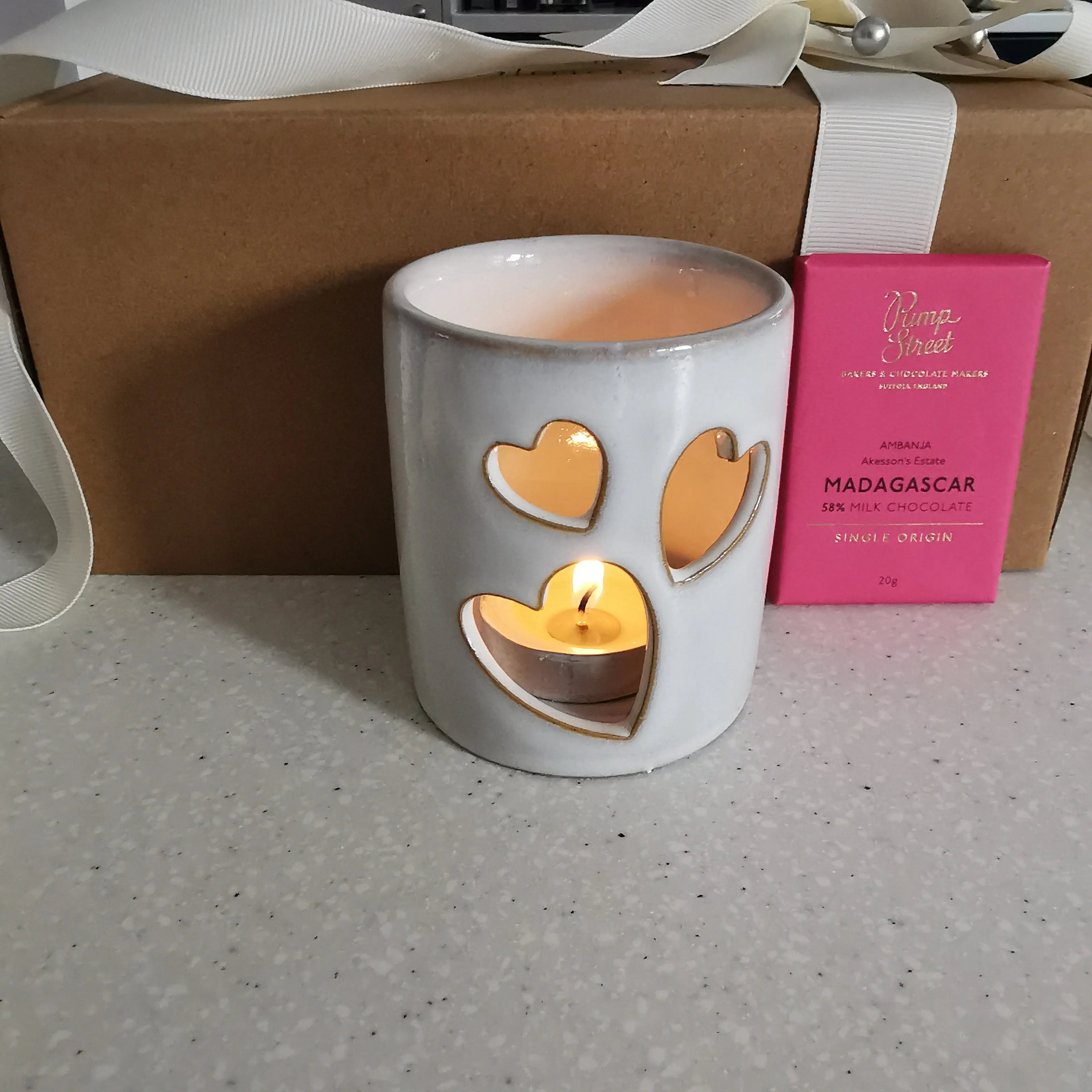 Heart Cut Out T light holder gift box Almasea