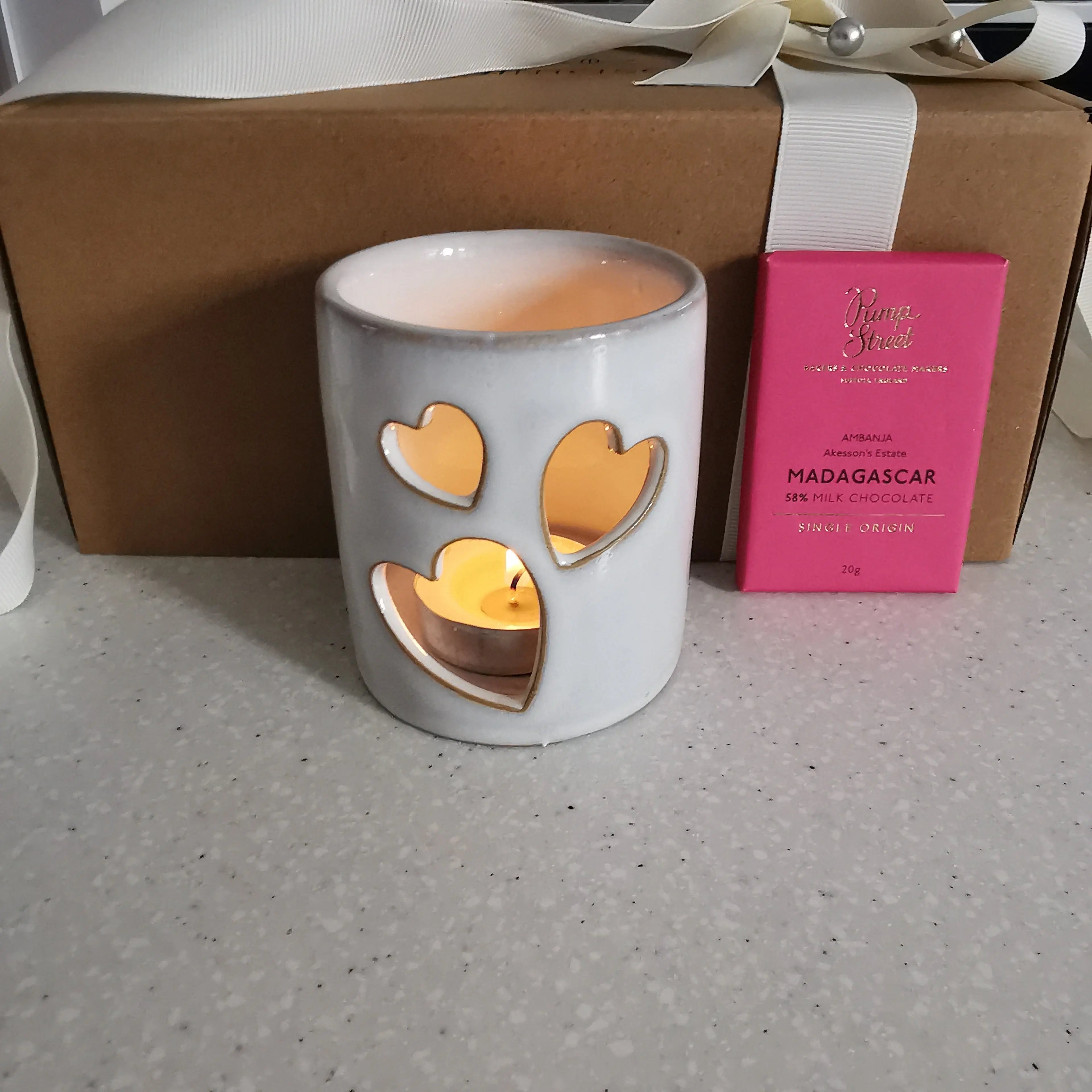 Heart Cut Out T light holder gift box Almasea