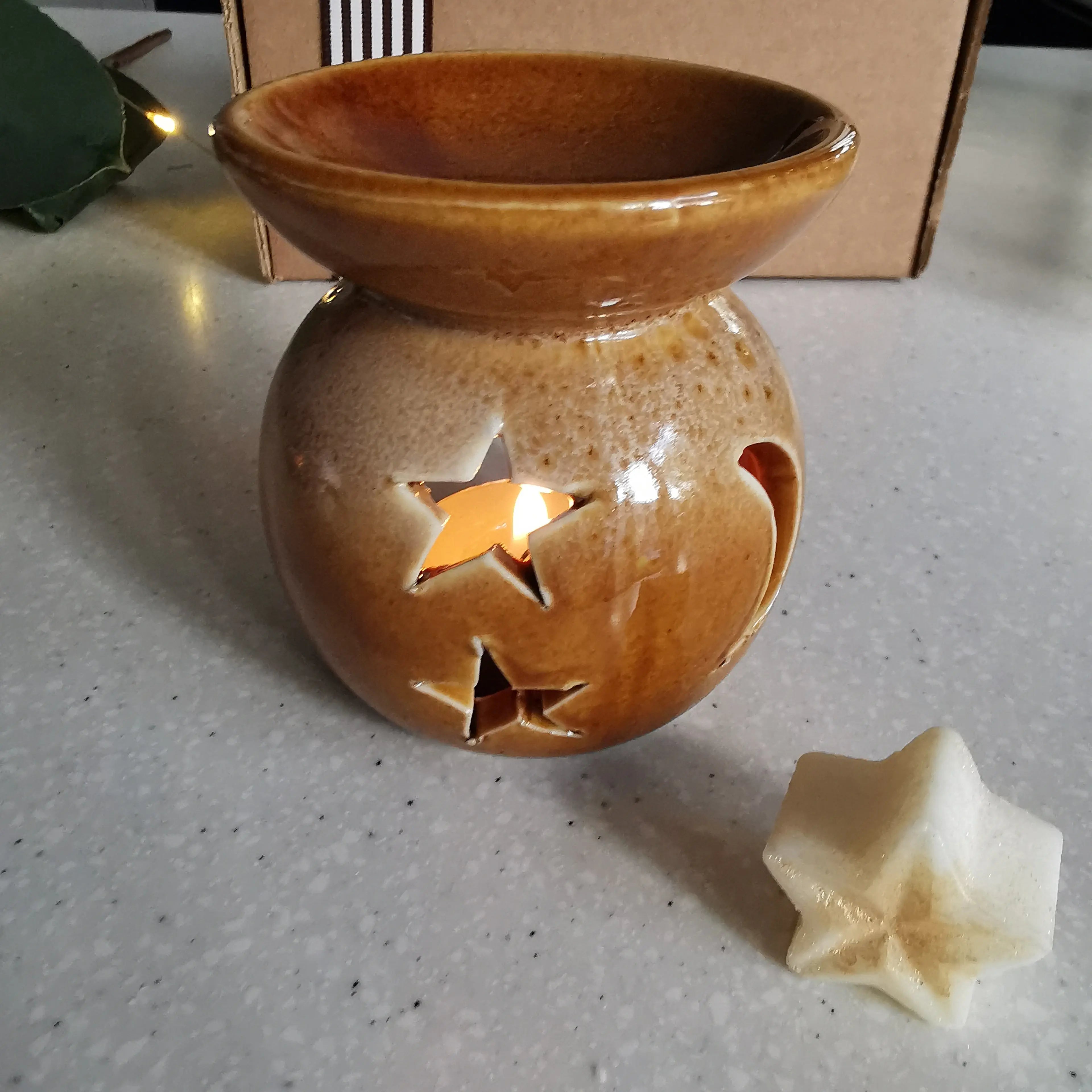 Small Reactive Glazed Star Wax Oil Burner Almasea