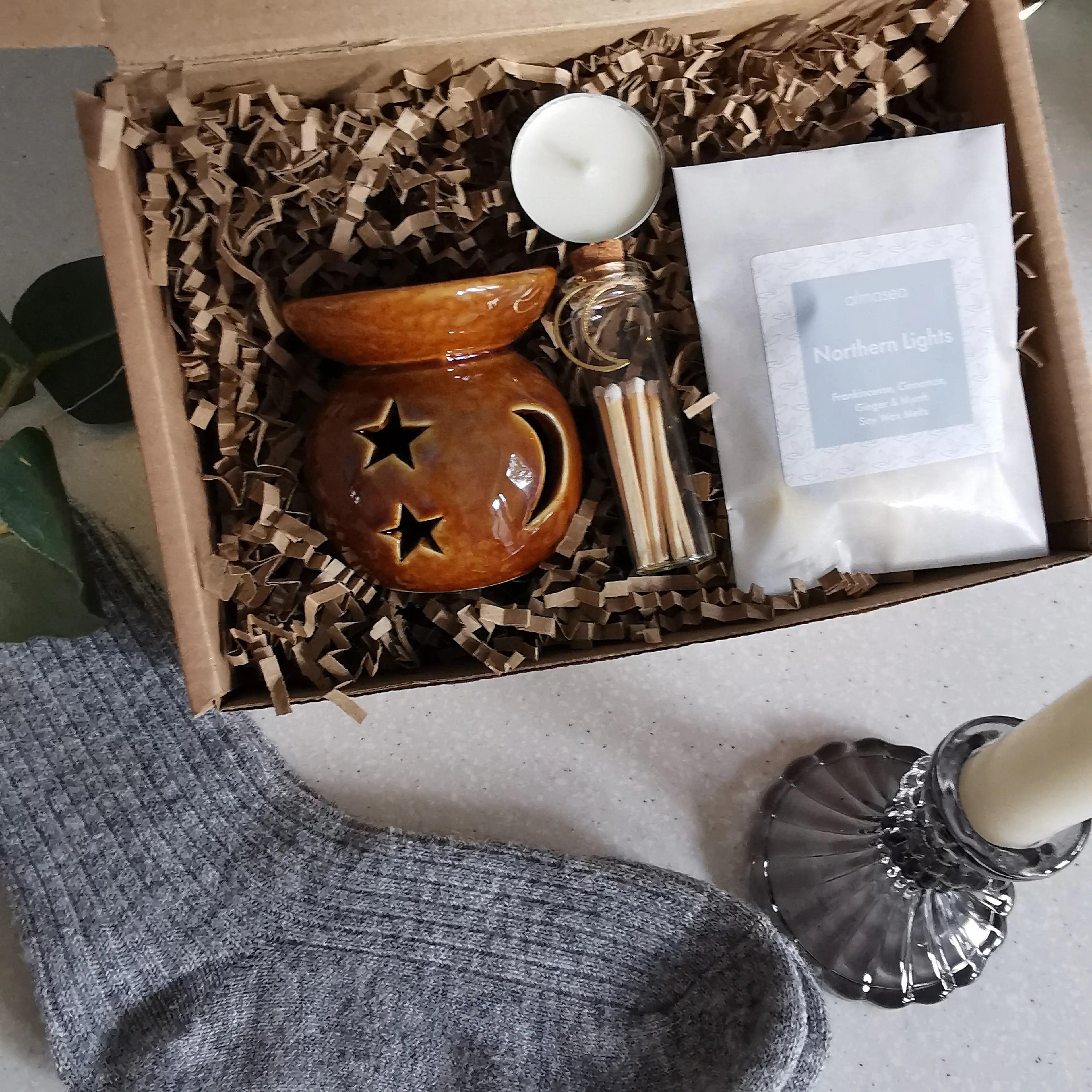 Christmas Star & Moon Wax Burner Gift Set Almasea