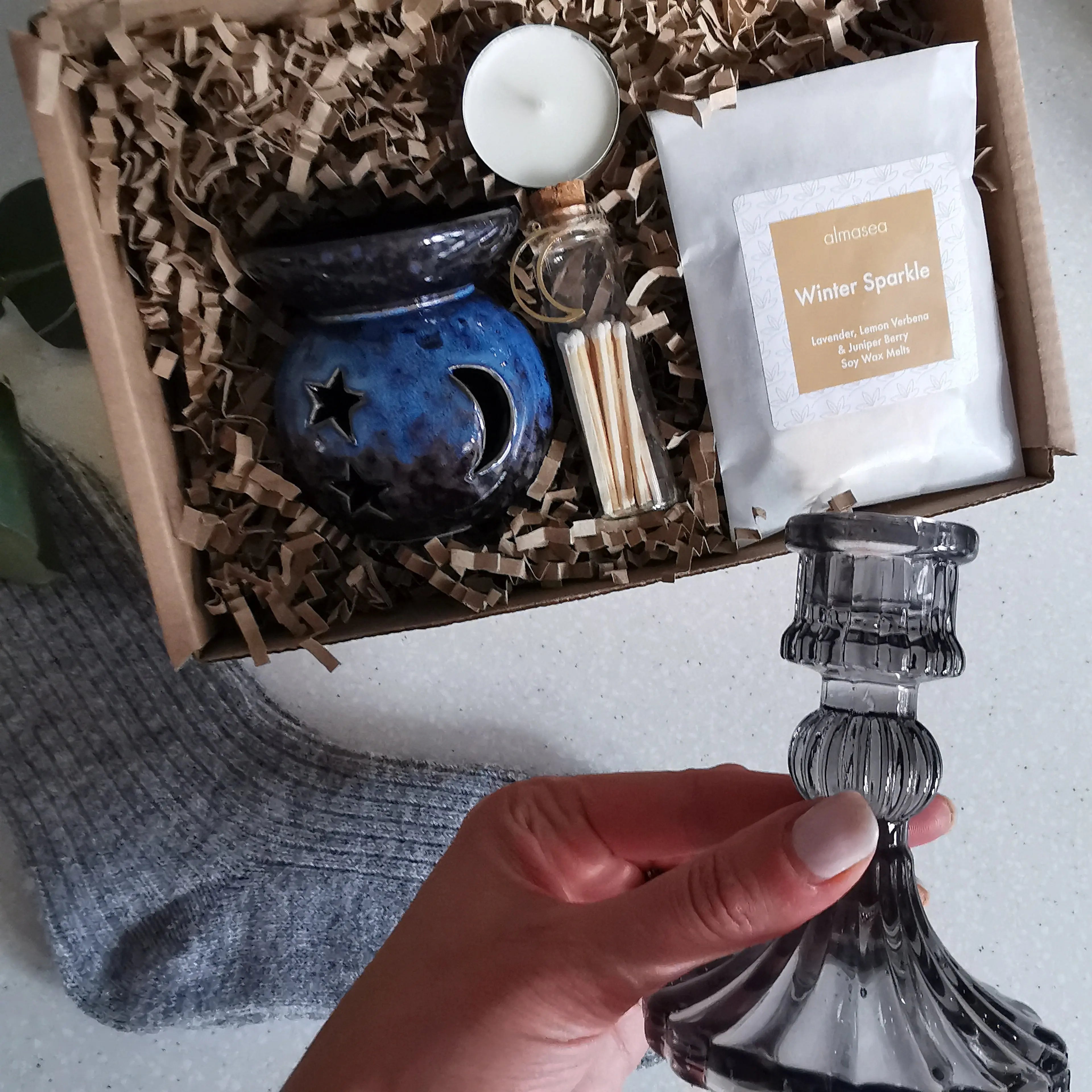 Christmas Star & Moon Wax Burner Gift Set Almasea