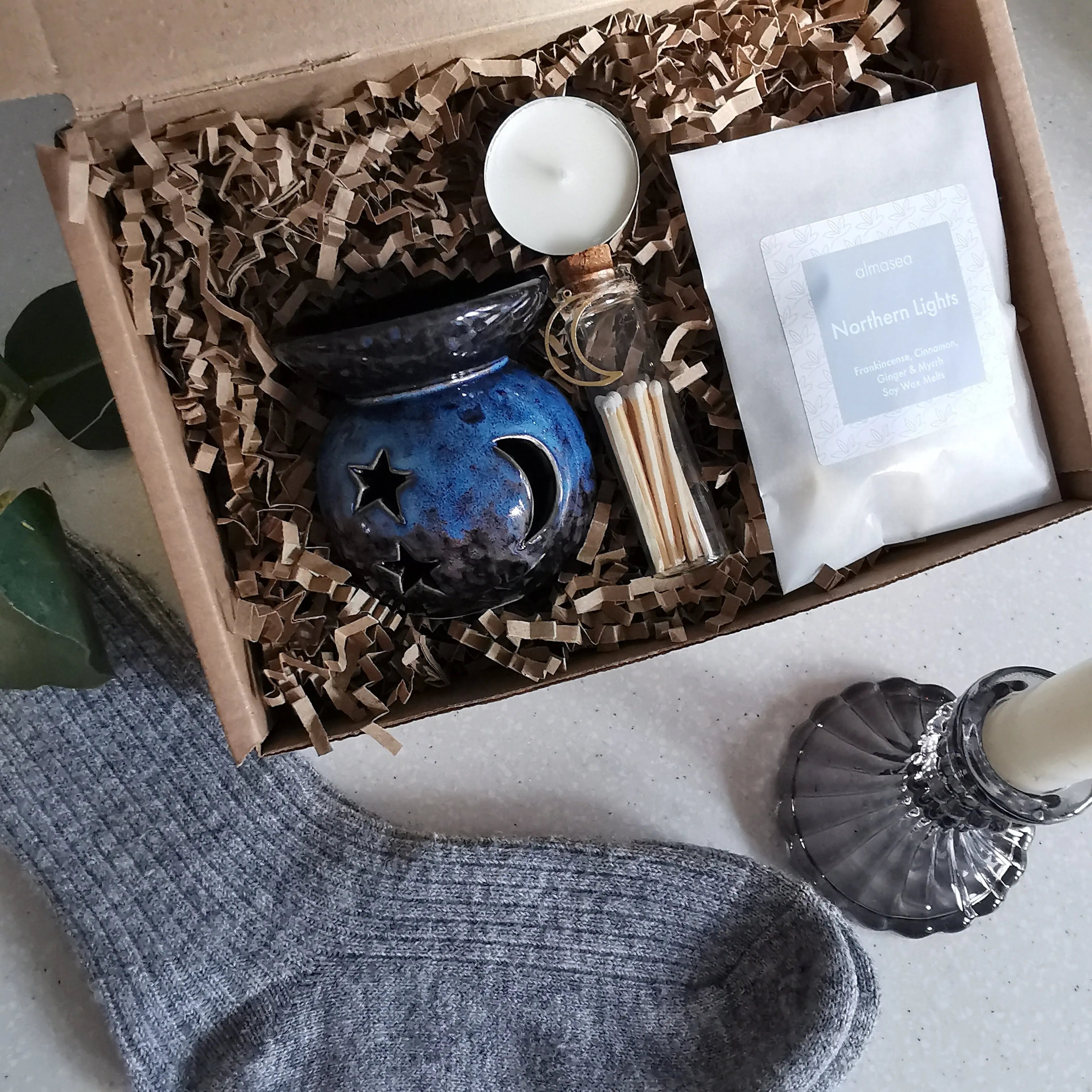 Christmas Star & Moon Wax Burner Gift Set Almasea