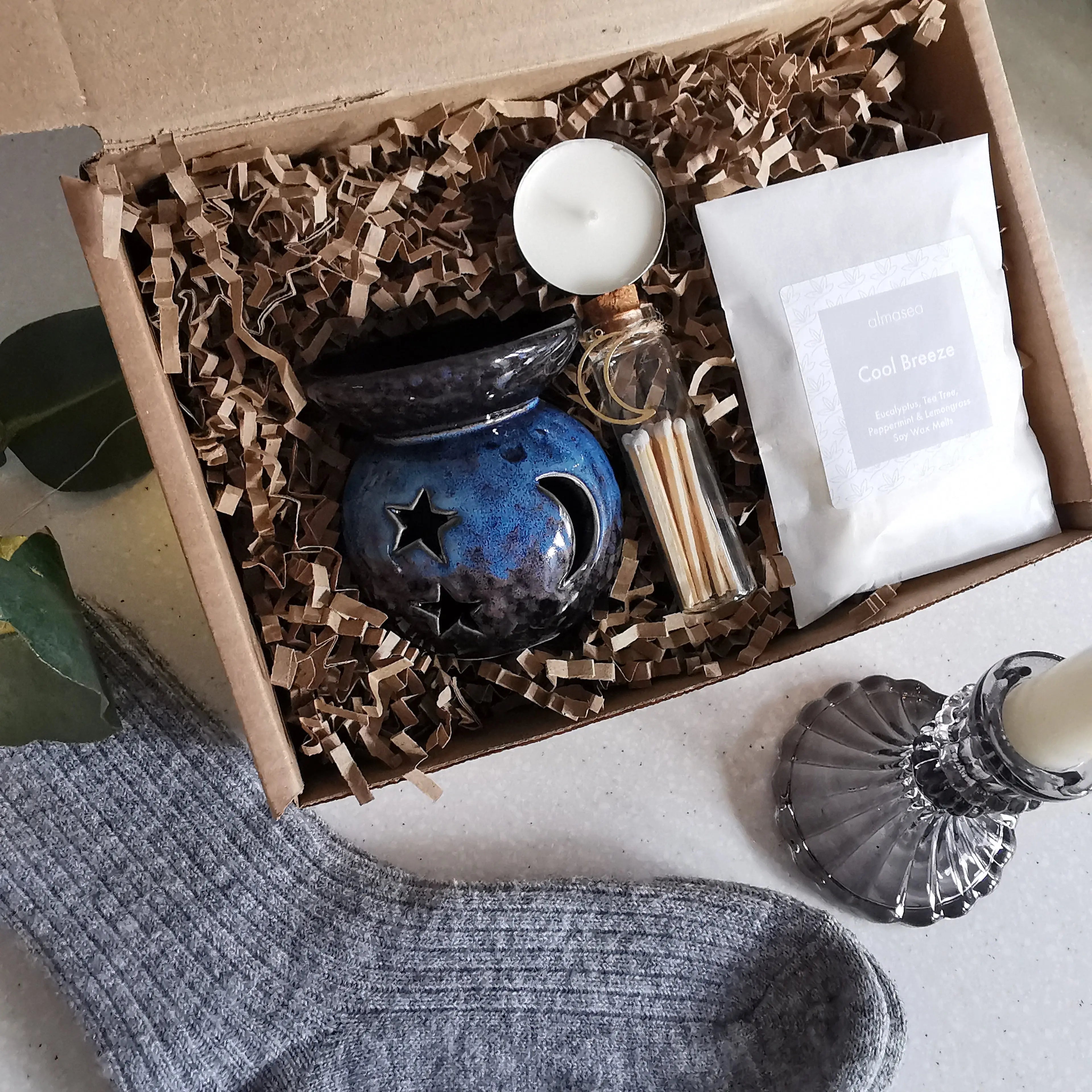 Christmas Star & Moon Wax Burner Gift Set Almasea