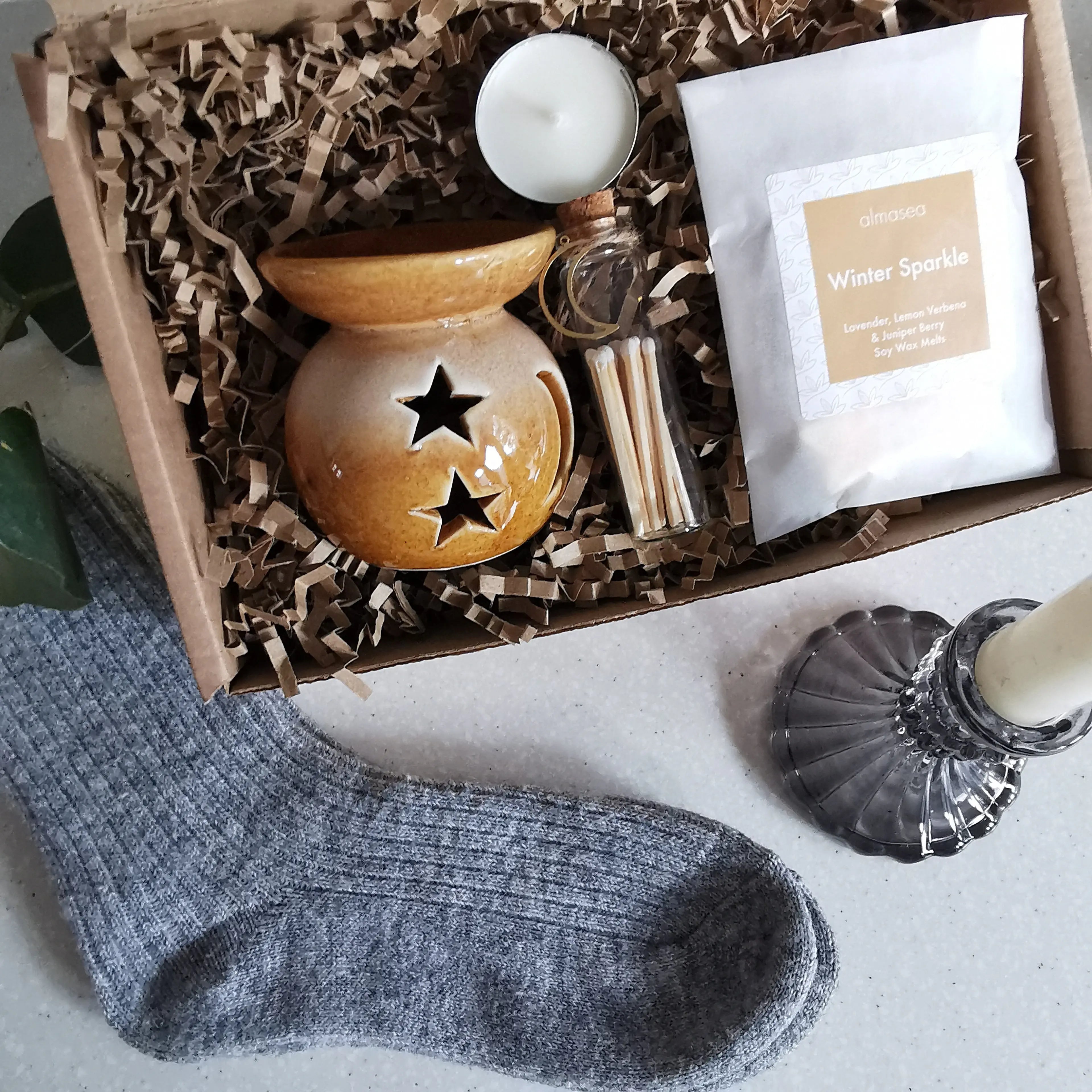 Christmas Star & Moon Wax Burner Gift Set Almasea