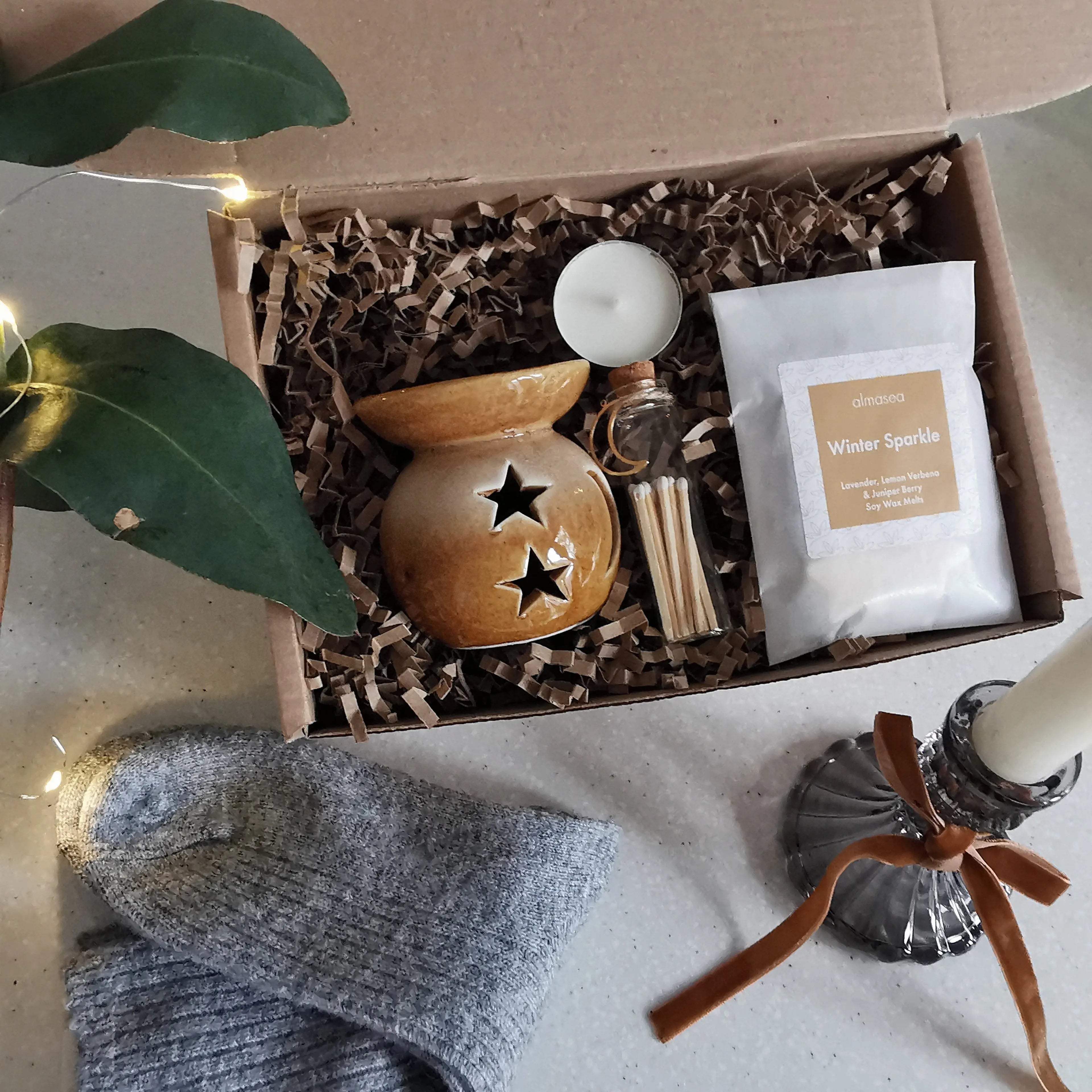 Christmas Star & Moon Wax Burner Gift Set Almasea