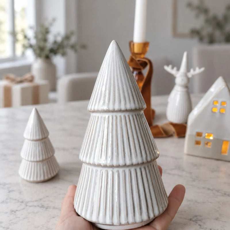 Layered Christmas Trees | Natural Glazed Ceramic Set by Almasea