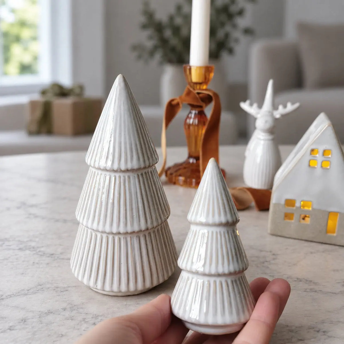 Layered Christmas Trees | Natural Glazed Ceramic Small by Almasea
