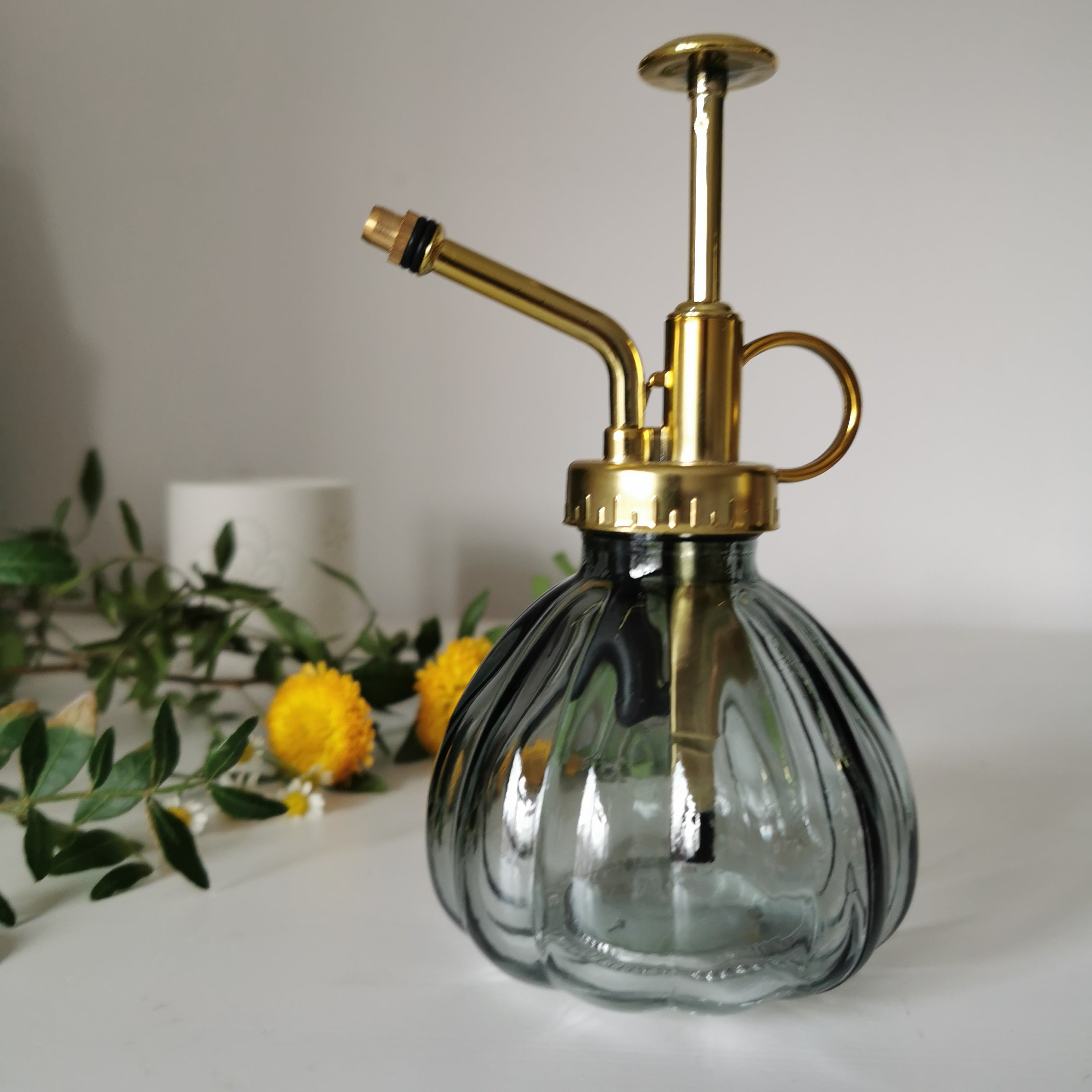 Glass Plant Mister Ribbed Sprayer for plants