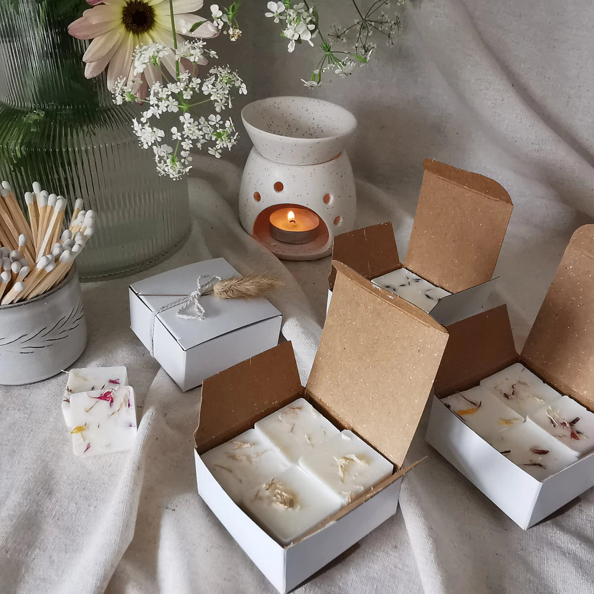Floral Wax Melt Gift Set – Four Soy Wax Fragrances   Handcrafted Sustainable Living  Almasea
