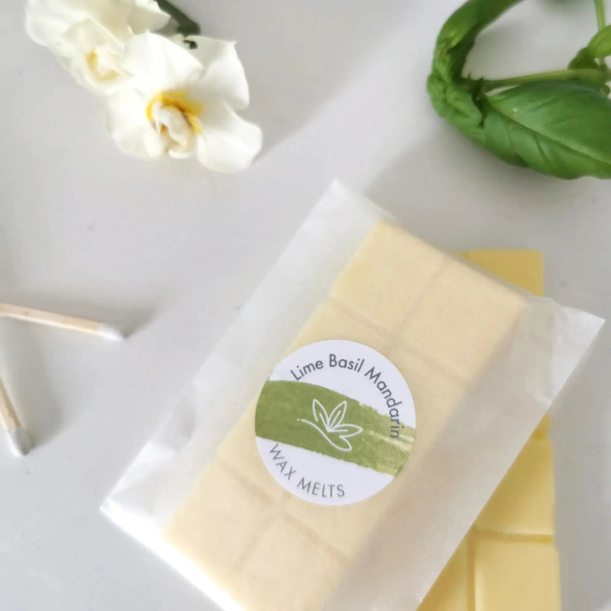 Lime, Basil & Mandarin Wax Melt Snap Bar – Botanical Soy   Handcrafted Sustainable Living  Almasea