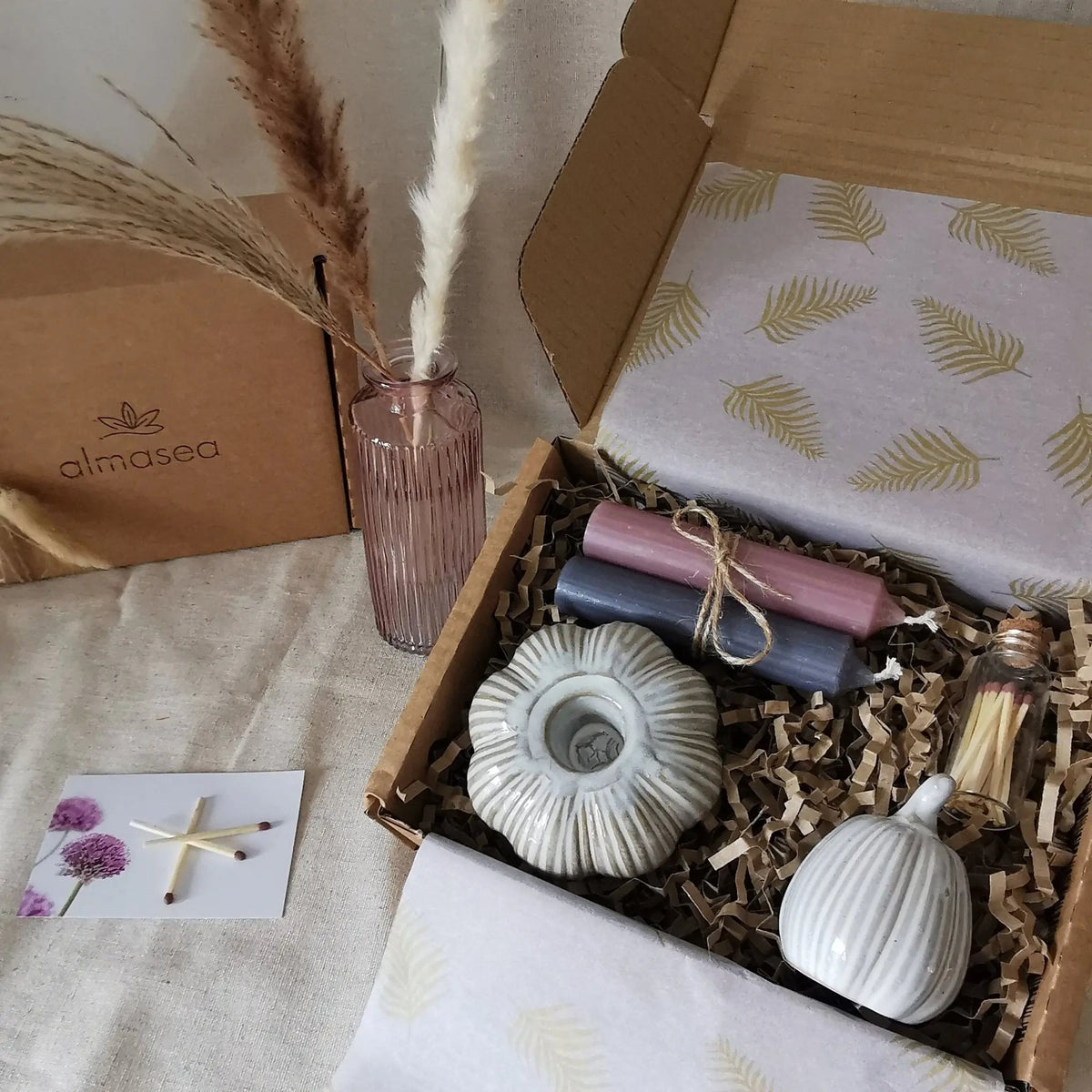 Pumpkin Gift Box – Candle Holder, pumpkin ornament, matches   Handcrafted Sustainable Living  Almasea