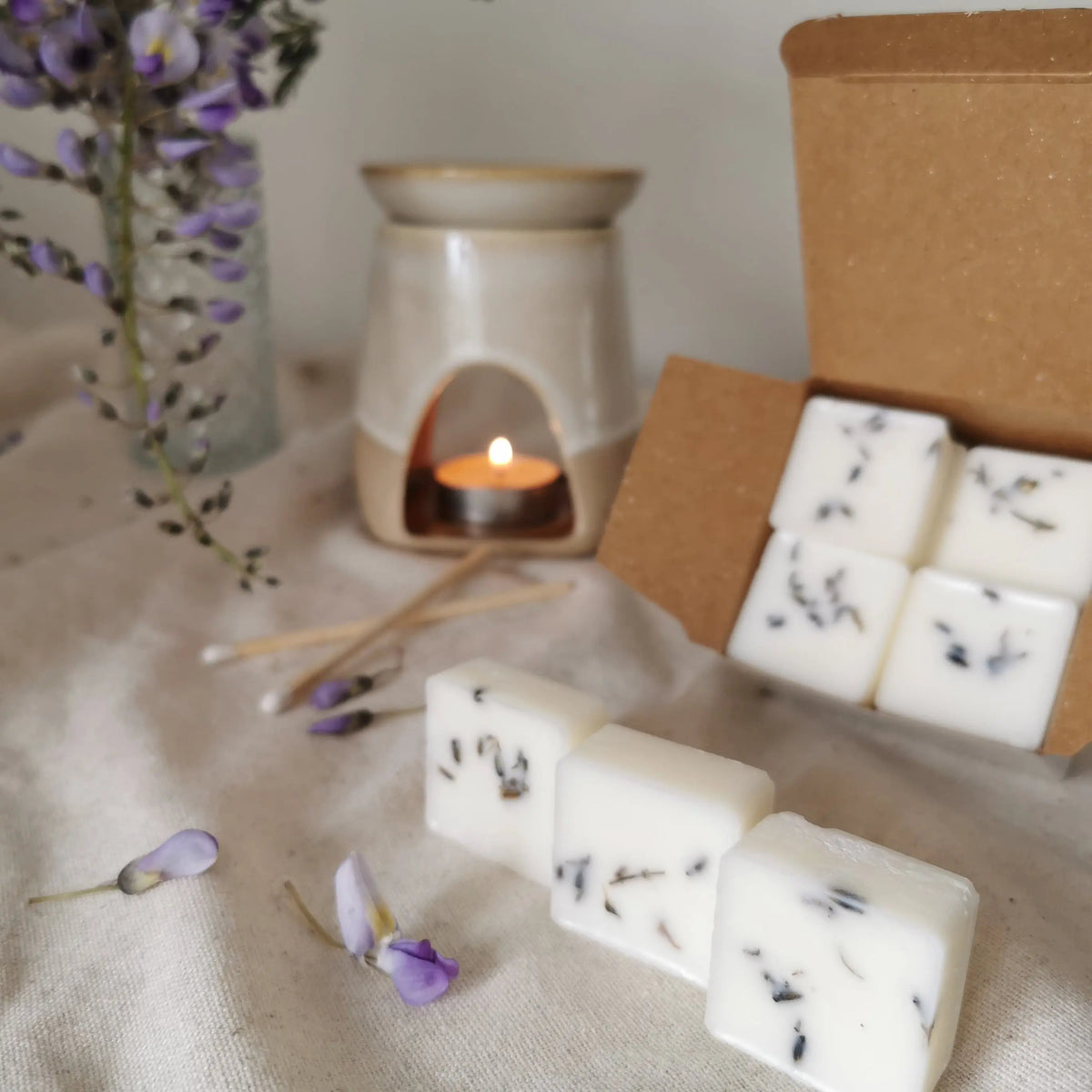 Lavender & Patchouli Botanical Soy Wax Melts | Dried Botanicals   Handcrafted Sustainable Living  Almasea