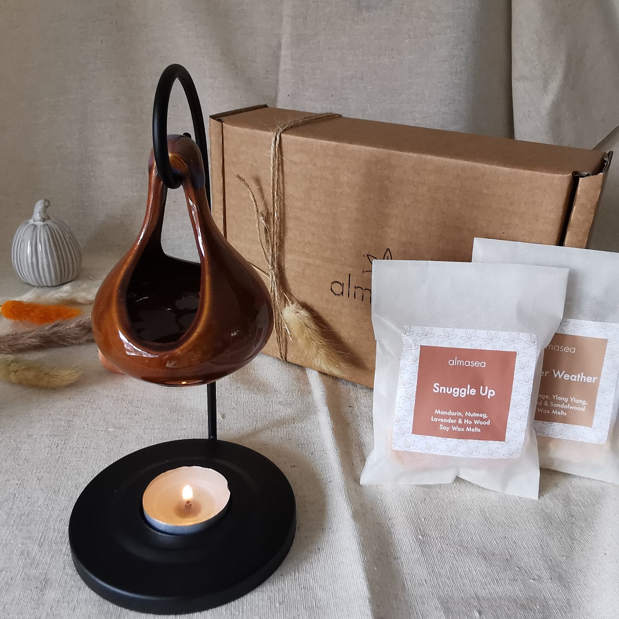 Autumn Winter tear drop wax burner set and wax melts