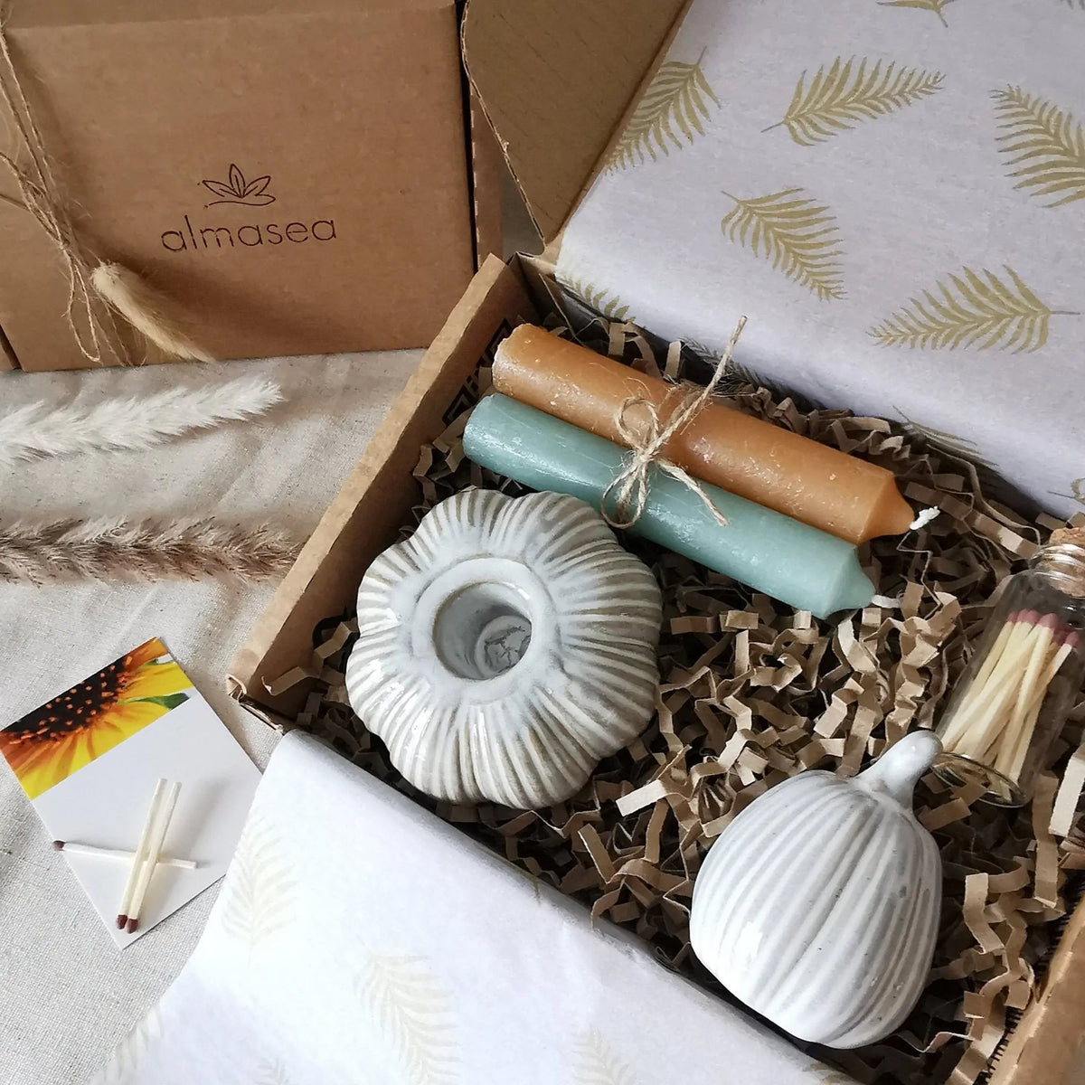 Pumpkin Gift Box – Candle Holder, pumpkin ornament, matches   Handcrafted Sustainable Living  Almasea