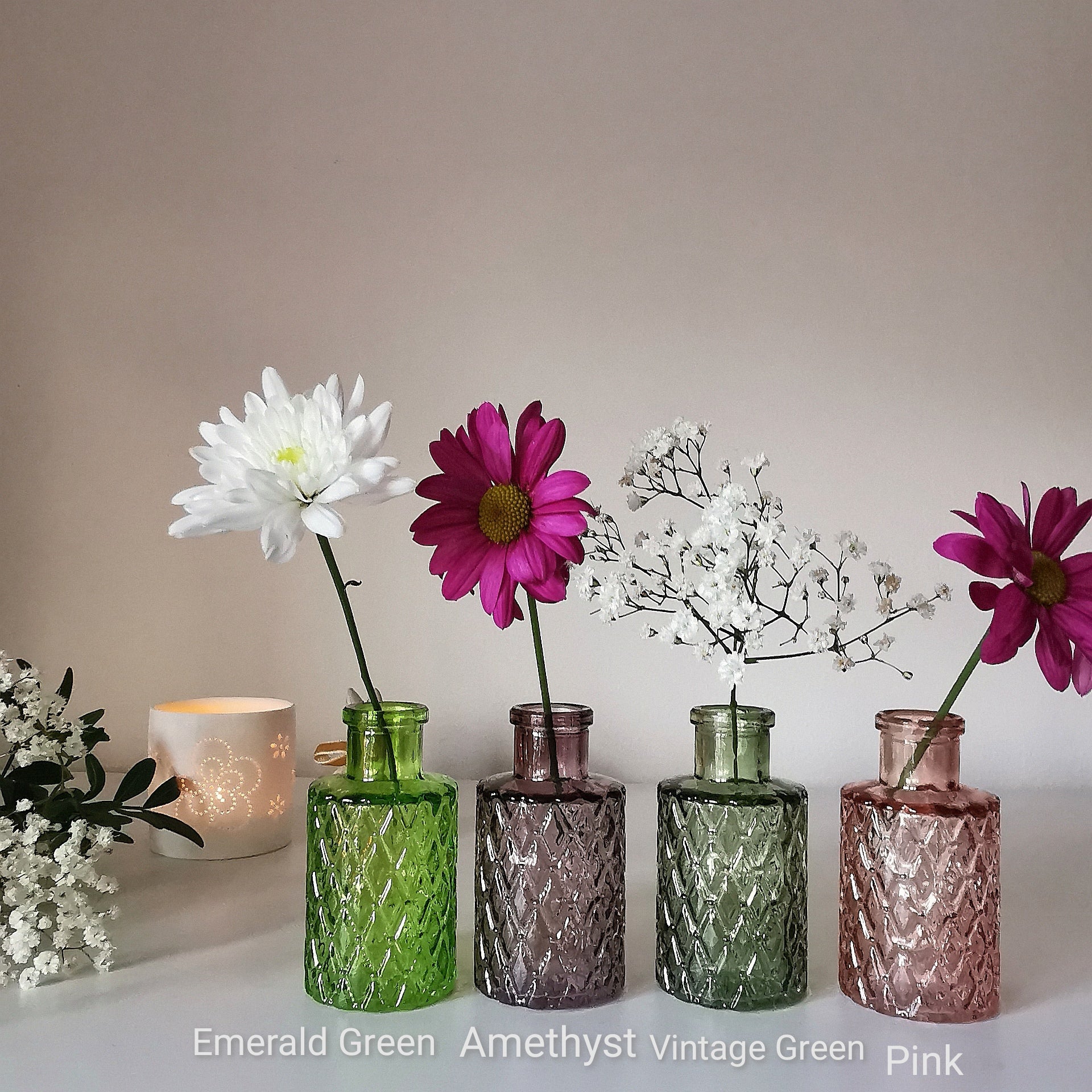 Geometric textured mini bottle vase