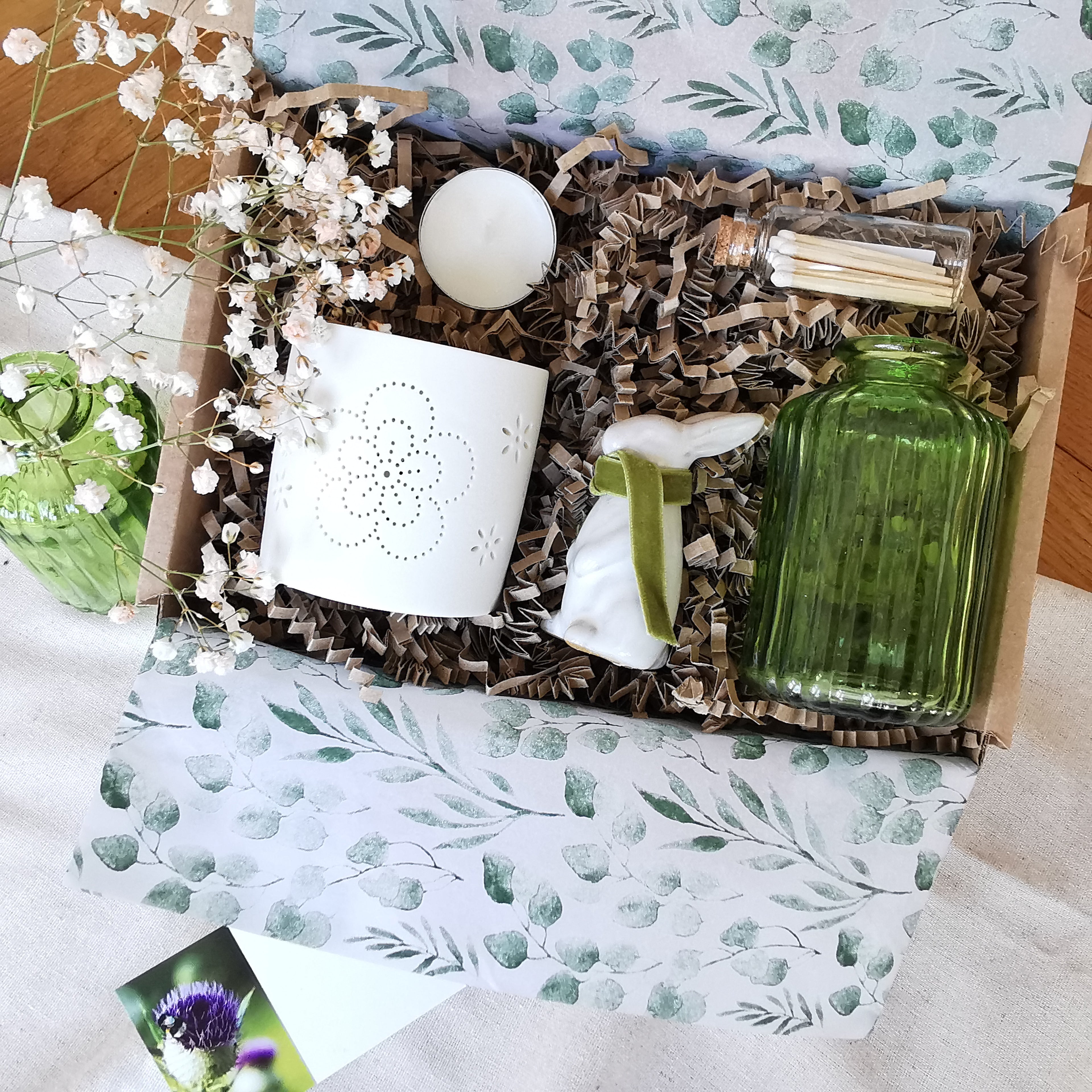 Hello Spring Tealight holder vase Gift Set