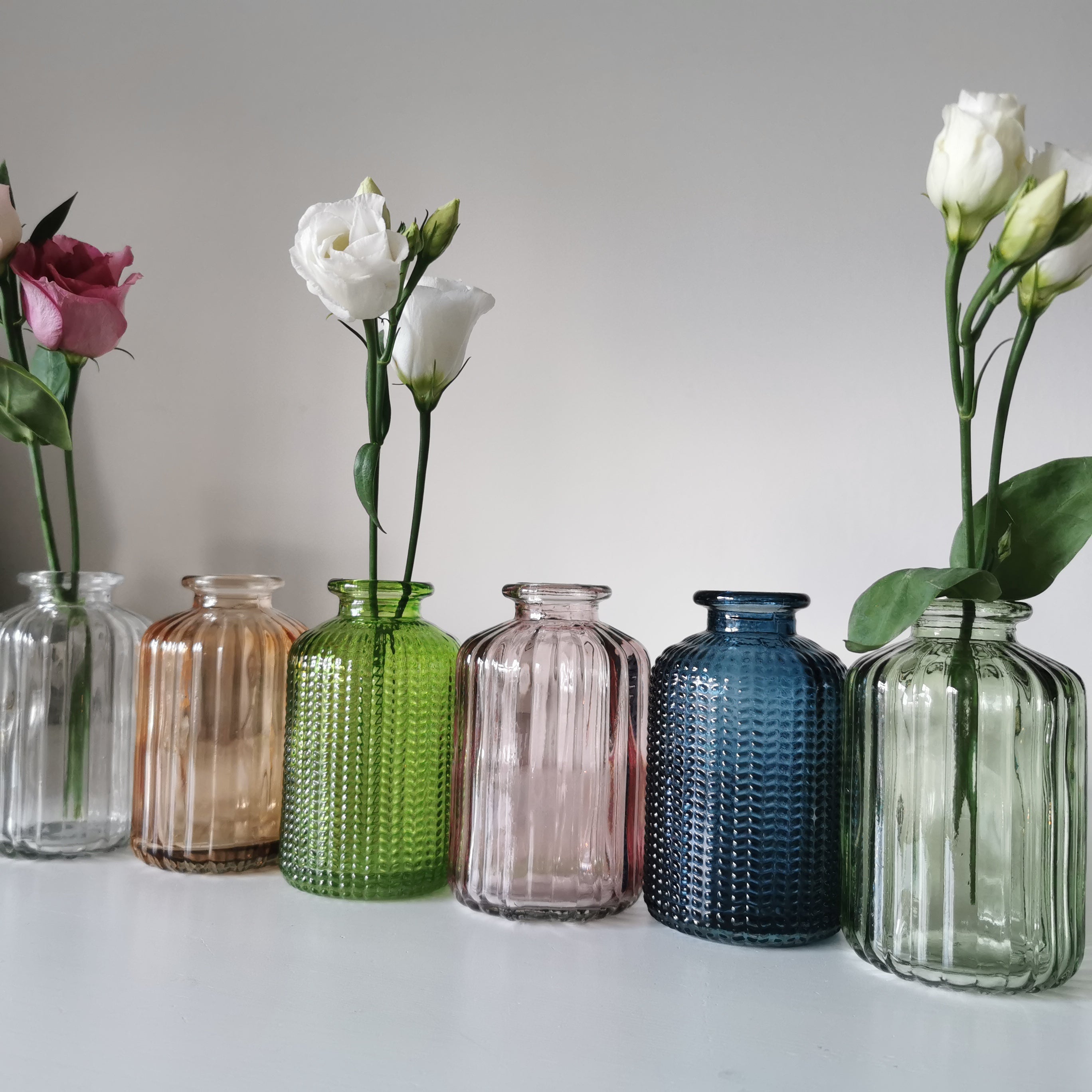 Little Glass Bottle Vases Jars Single Stem 10cm