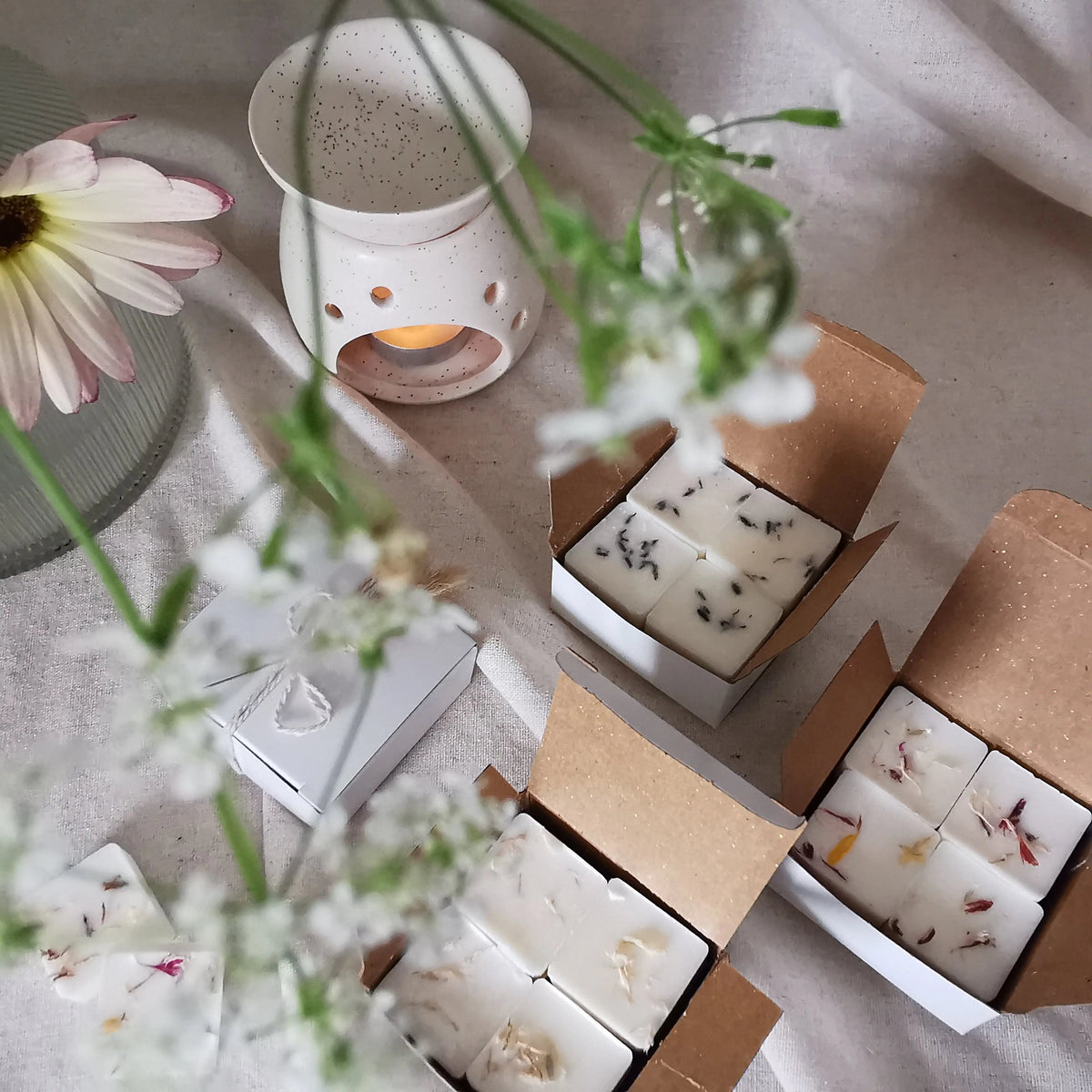Floral Wax Melt Gift Set – Four Soy Wax Fragrances   Handcrafted Sustainable Living  Almasea