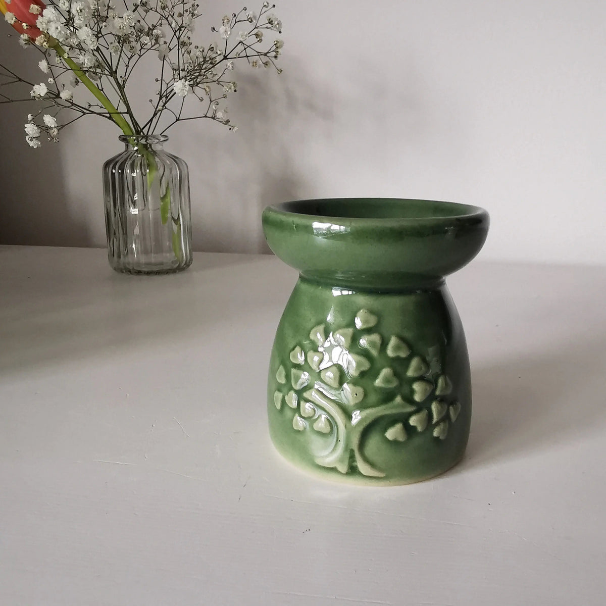 Tree of Life Oil Burner – Small Ceramic Design, 7cm   Handcrafted Sustainable Living  Almasea