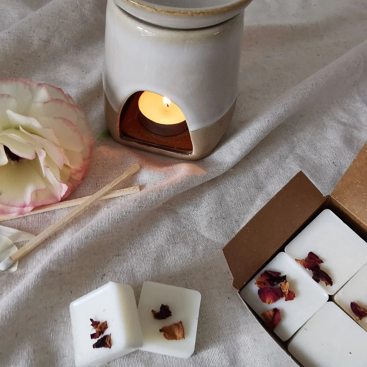 Peony Wax Melts – Hand-Poured Floral Soy Wax, 8 Melts   Handcrafted Sustainable Living  Almasea