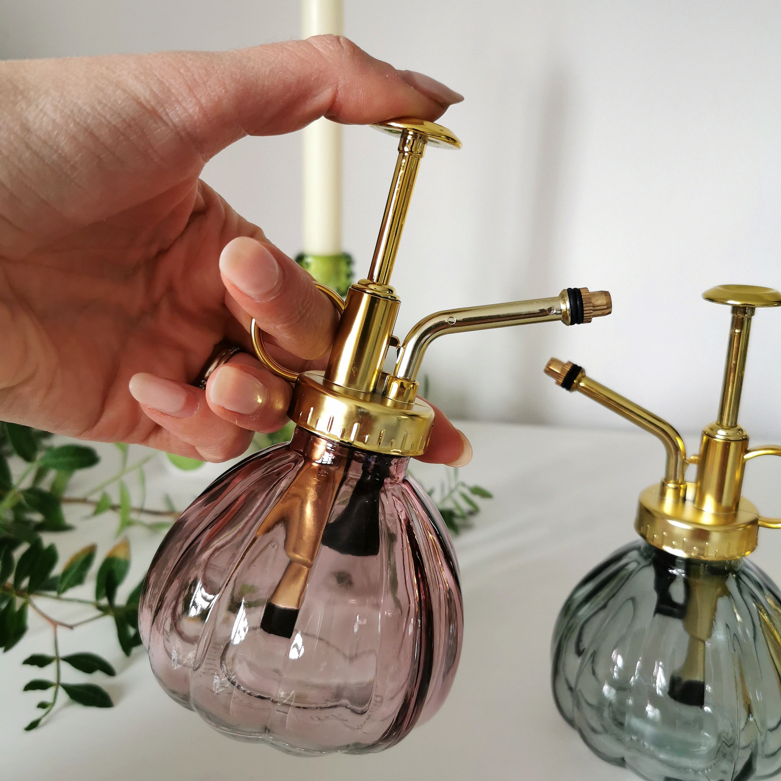 Glass Plant Mister Ribbed Sprayer for plants