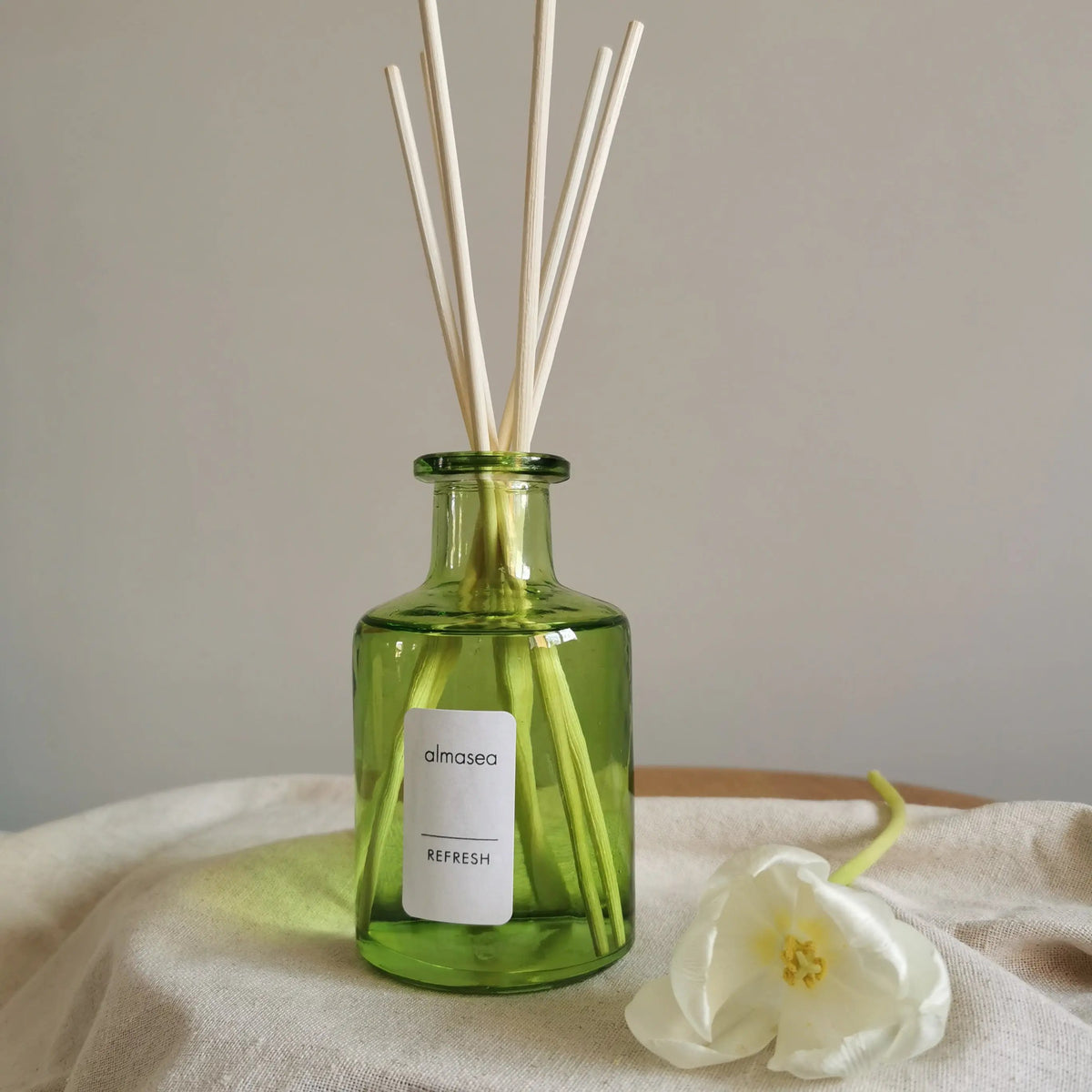 Refresh Reed Diffuser – Spearmint & Black Pepper, 200ml   Handcrafted Sustainable Living  Almasea