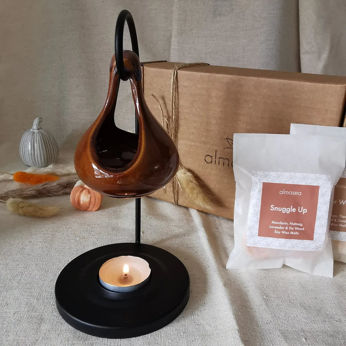 Teardrop Wax Burner Gift Set in Mocca