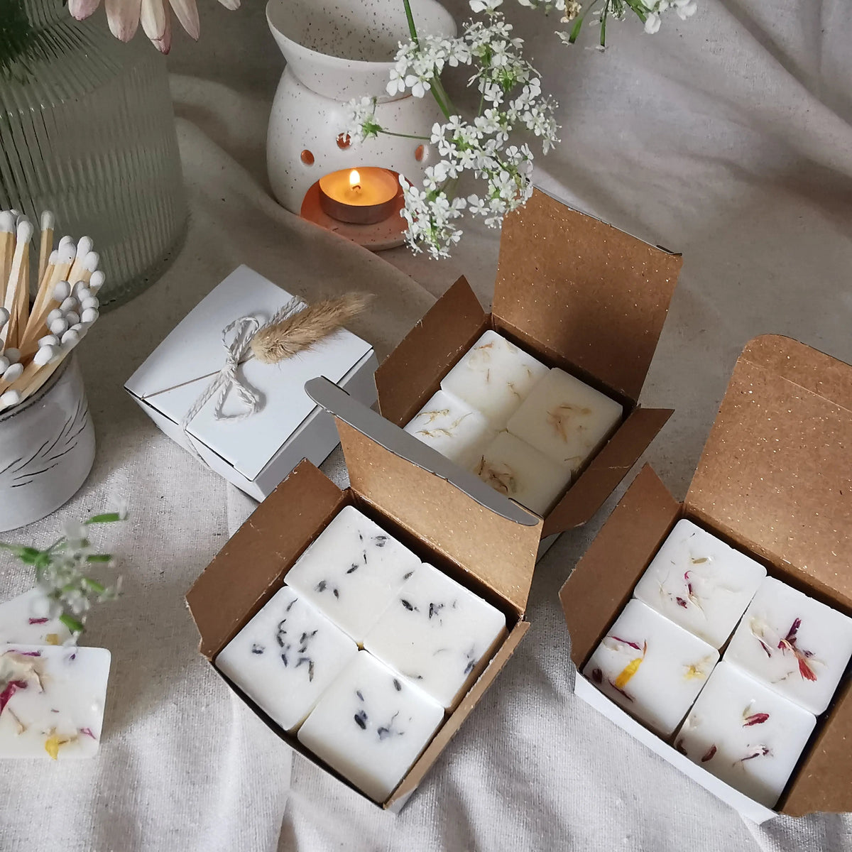 Floral Wax Melt Gift Set – Four Soy Wax Fragrances   Handcrafted Sustainable Living  Almasea