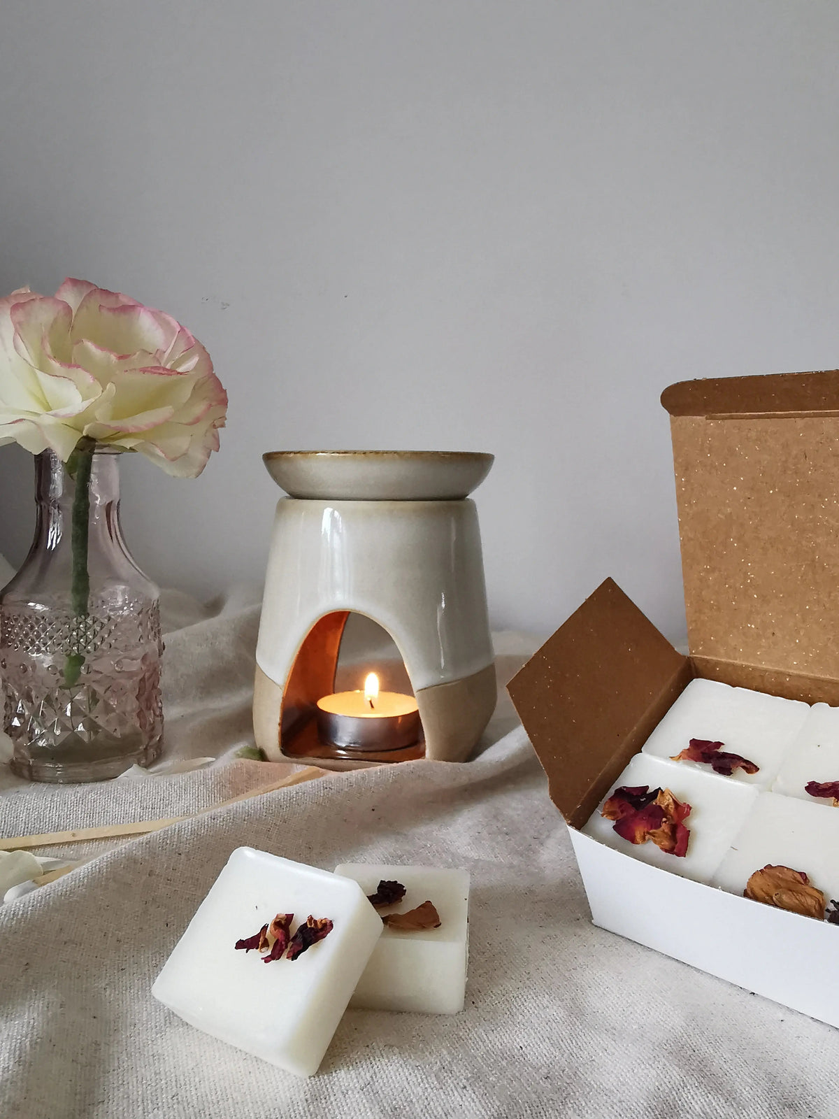Peony Wax Melts – Hand-Poured Floral Soy Wax, 8 Melts   Handcrafted Sustainable Living  Almasea