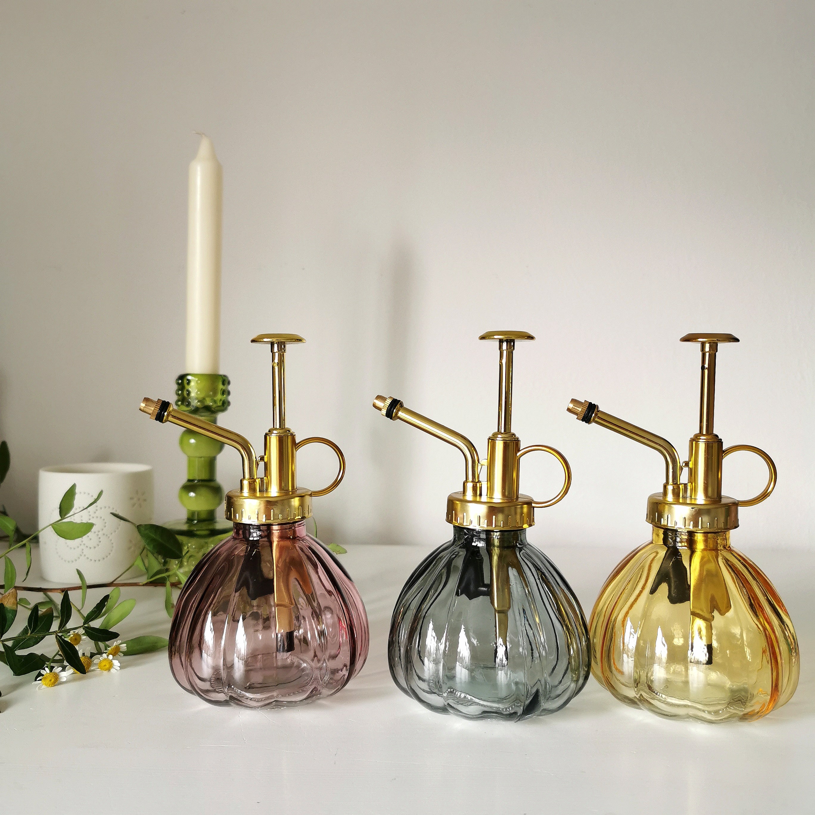 Glass Plant Mister Ribbed Sprayer for plants