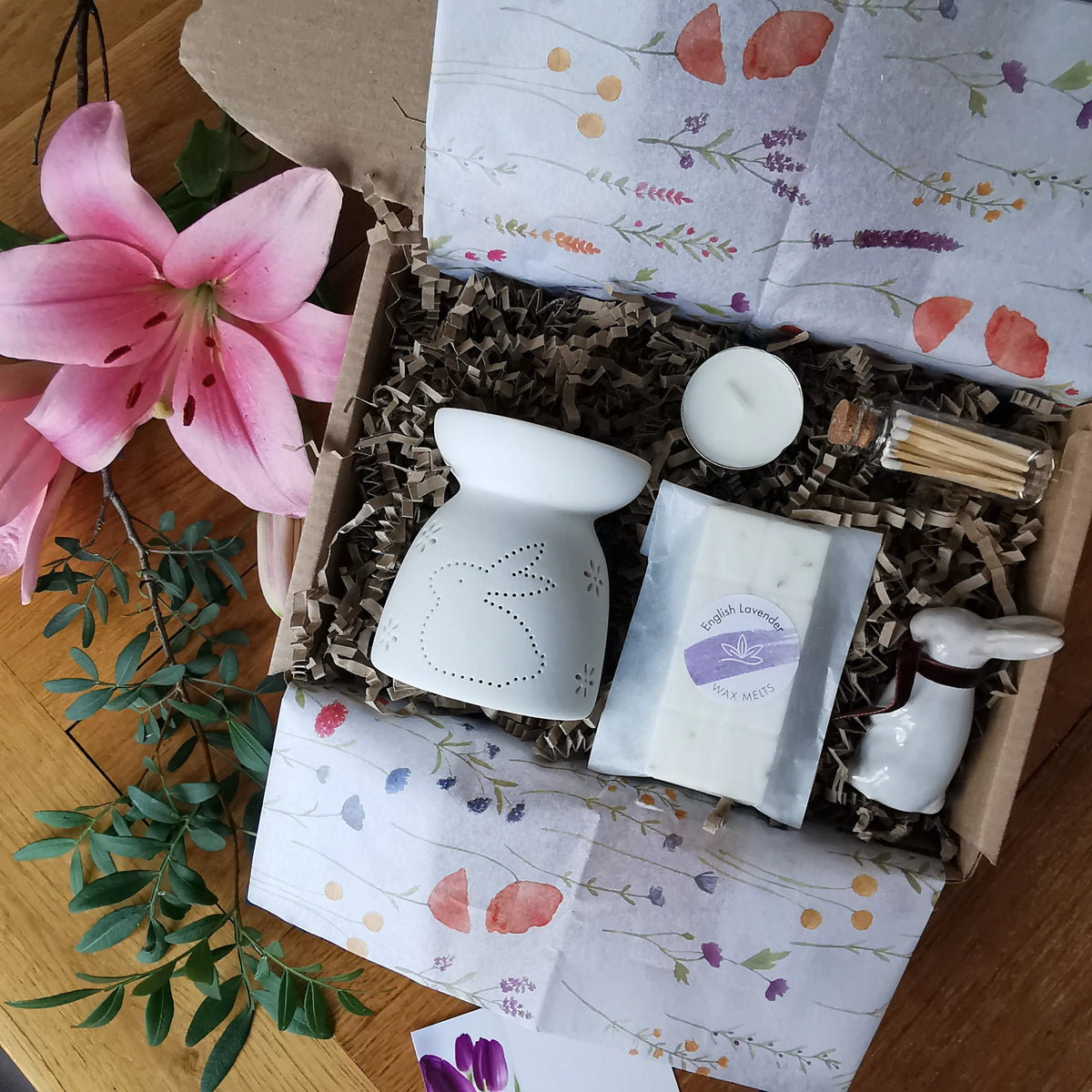 Bunny Wax Burner Gift Set – Porcelain Rabbit & Wax Melts   Handcrafted Sustainable Living  Almasea