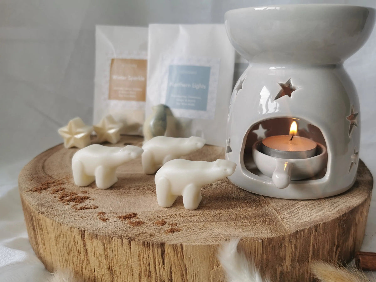Grey Star Wax Melt Burner Gift Set – Christmas Winter Home Fragrance   Handcrafted Sustainable Living  Almasea