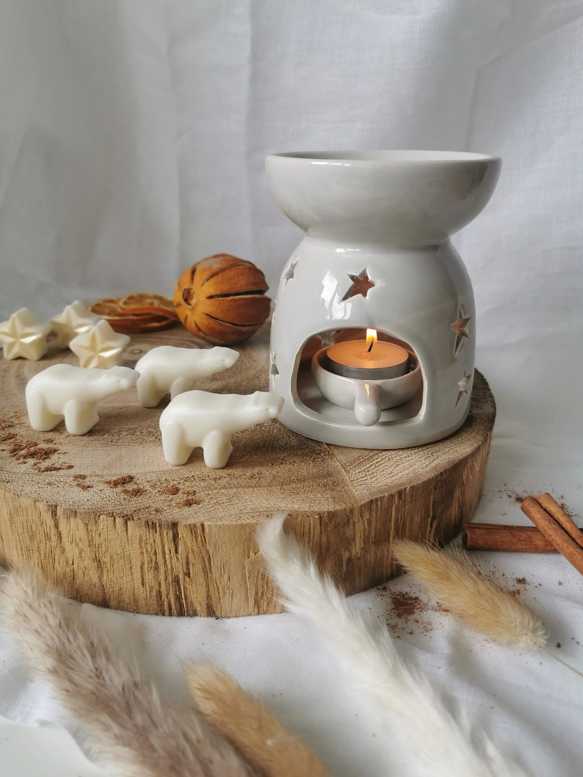 Grey Star Wax Melt Burner Gift Set – Christmas Winter Home Fragrance   Handcrafted Sustainable Living  Almasea
