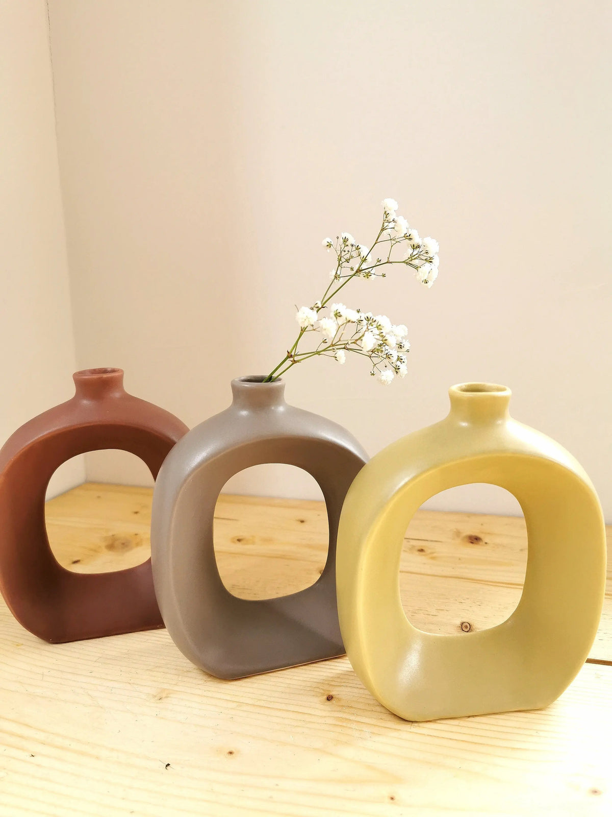 Oval Donut Vase – Nordic Scandinavian Style Ceramic Vase   Handcrafted Sustainable Living  Almasea
