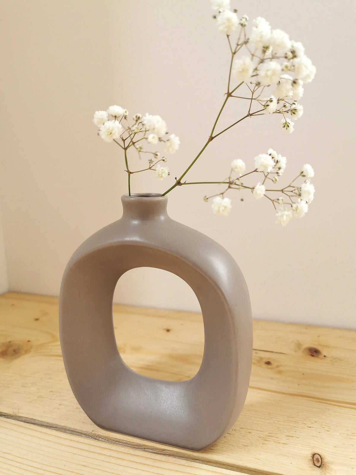 Oval Donut Vase – Nordic Scandinavian Style Ceramic Vase   Handcrafted Sustainable Living  Almasea